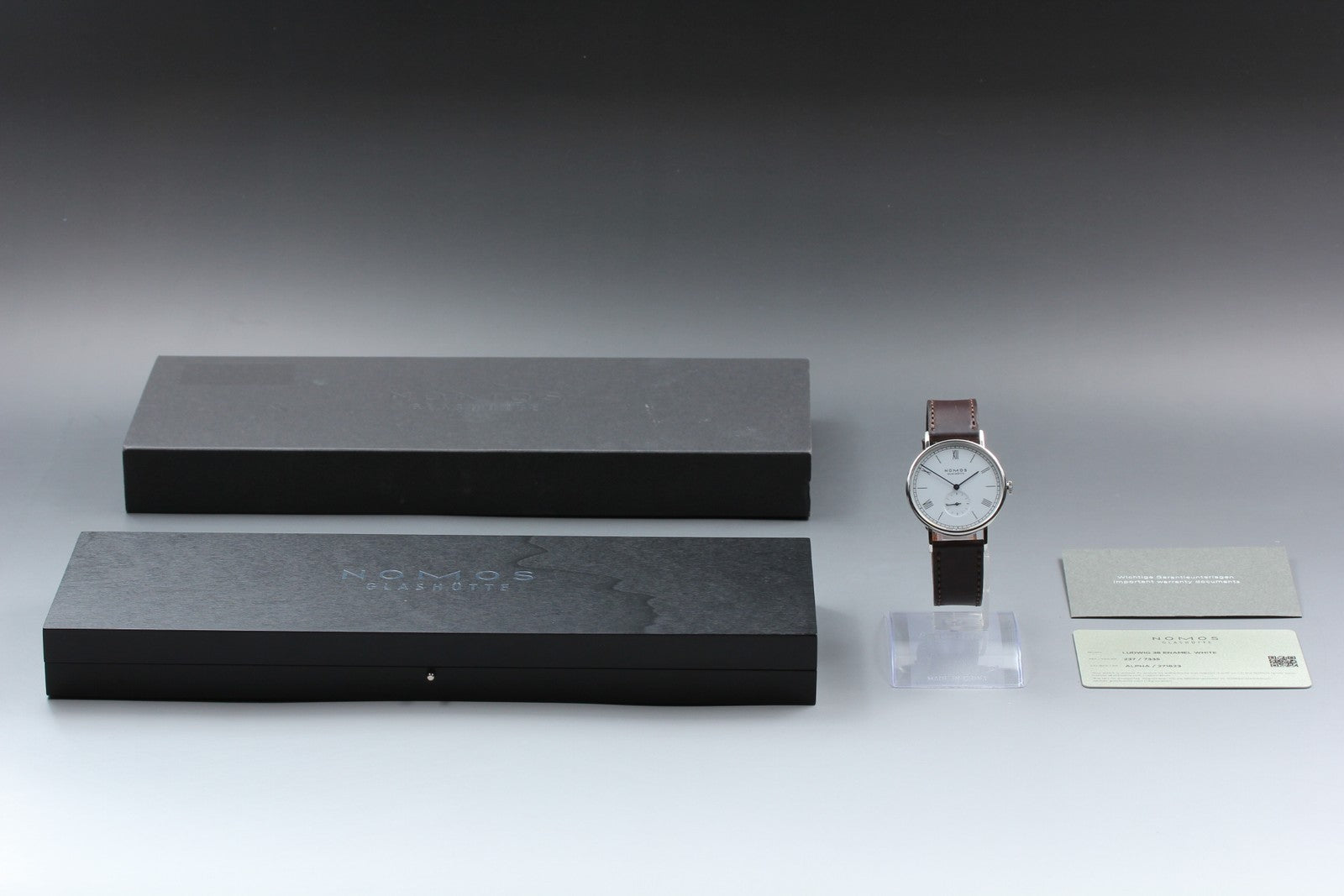 NOMOS GLASHÜTTE Ludwig 38 Small Second Manual Wind White Brown Men's Watch [Box]