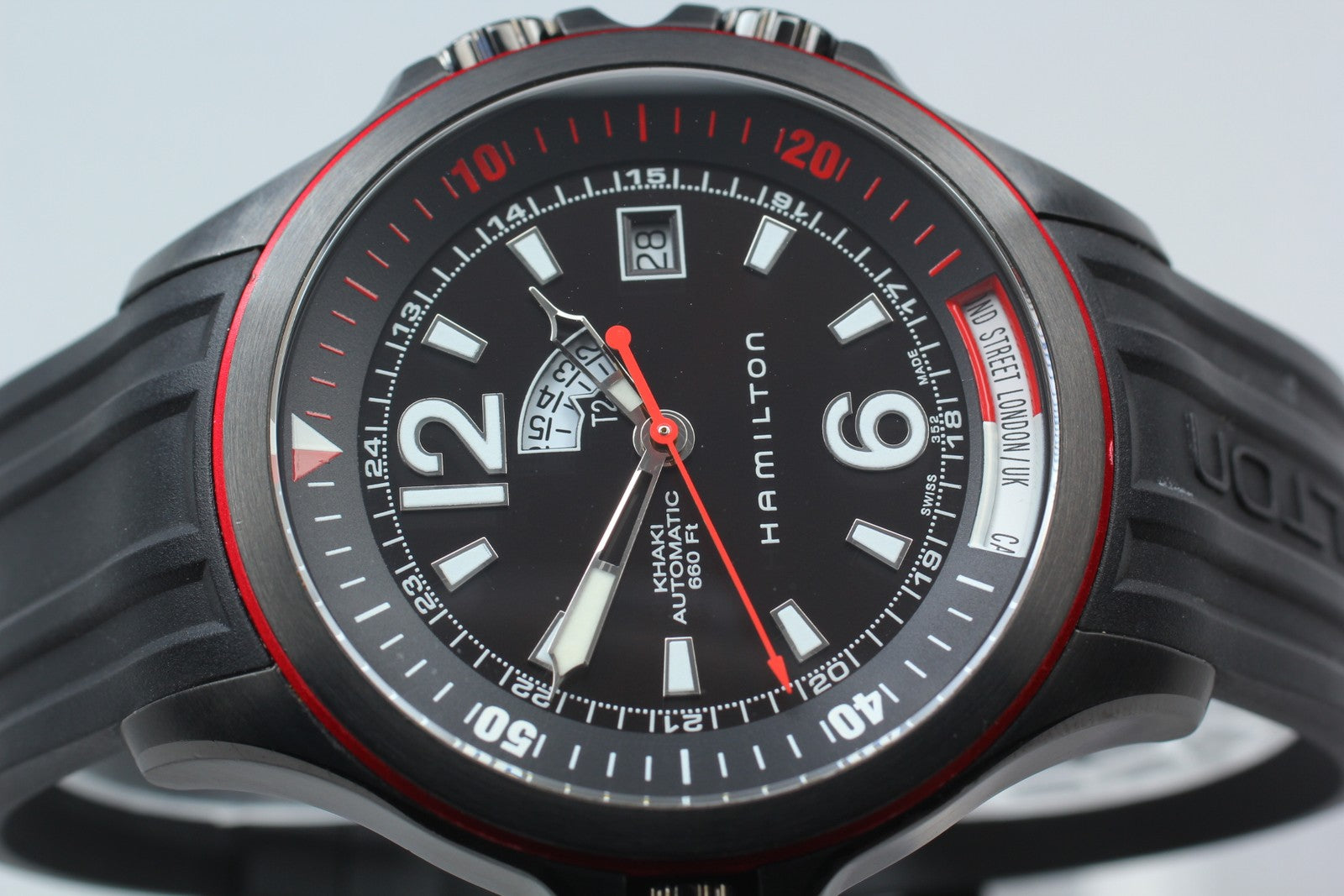 Hamilton Khaki Navy H775850 GMT Diver Automatic Black Men's Watch 43mm *N MINT