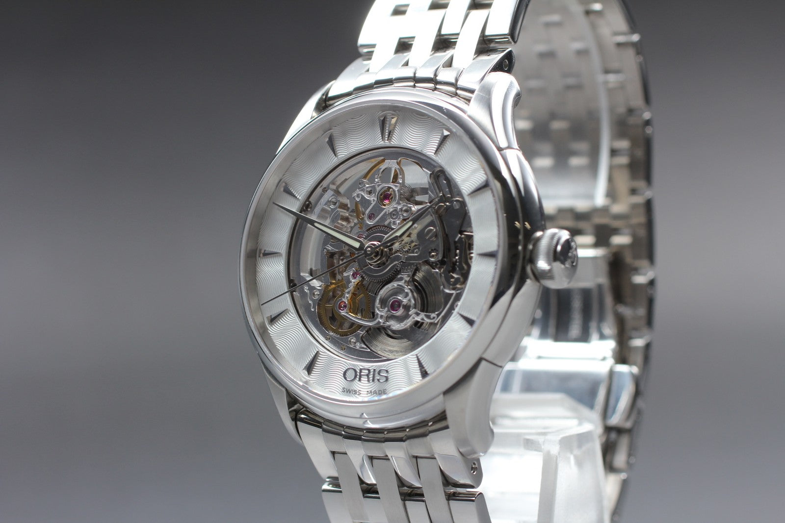 [N MINT]Box ORIS Artelier 7591-01 skeleton Dial Automatic Men's Watch 40mm JAPAN
