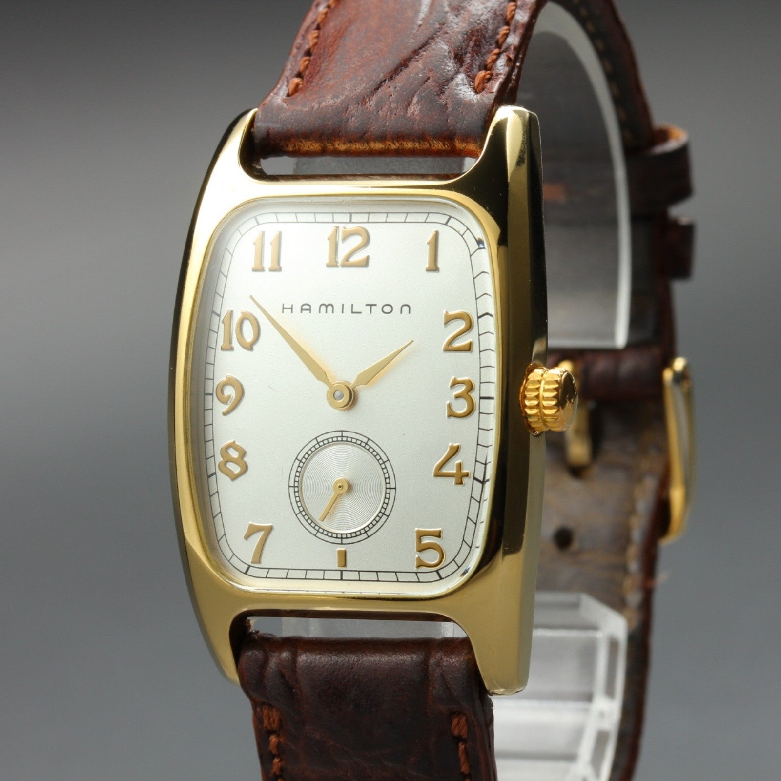 Hamilton Boulton H134110 Quartz Rectangular Small Second Men's Watch 27mm JAPAN