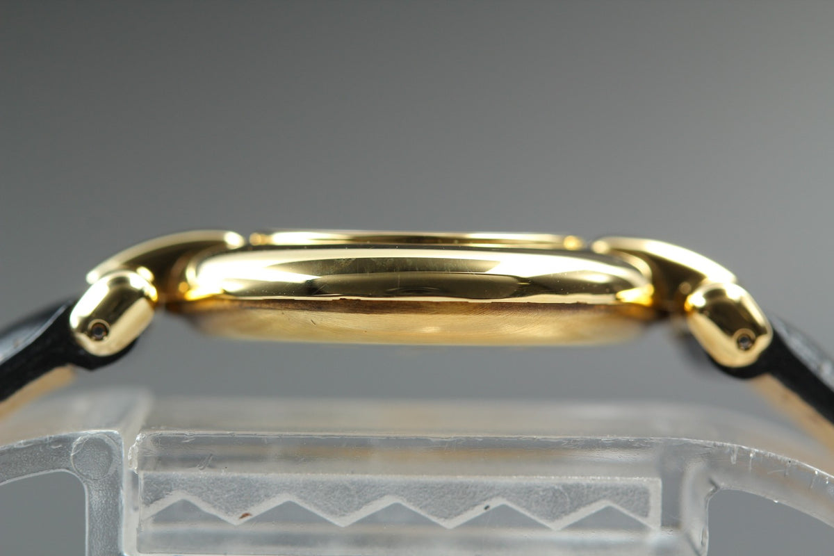 Cartier Must Colisee Vermeil 590002 Black Gold Women's Qz Watch Vintage [Box]