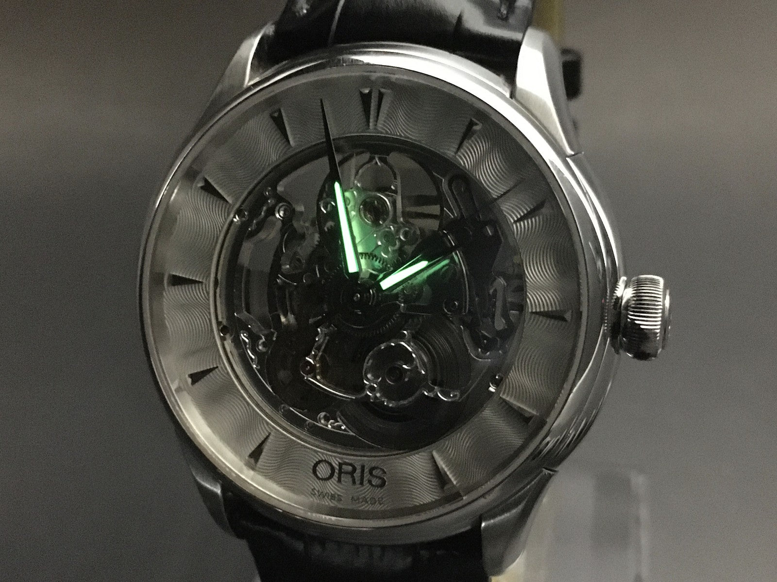 ORIS Artelier Skeleton 7591-01 Date Silver Black 39mm Automatic Men's Watch