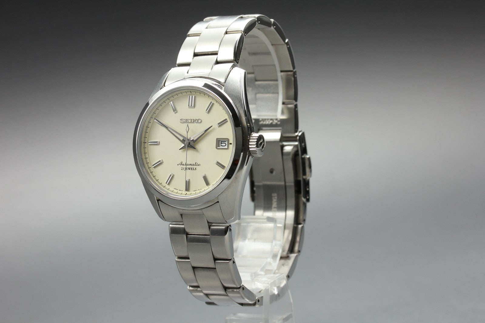 SEIKO Mechanical 6R15-00C1 Automatic White Dial Date Men's Watch 37mm From JAPAN