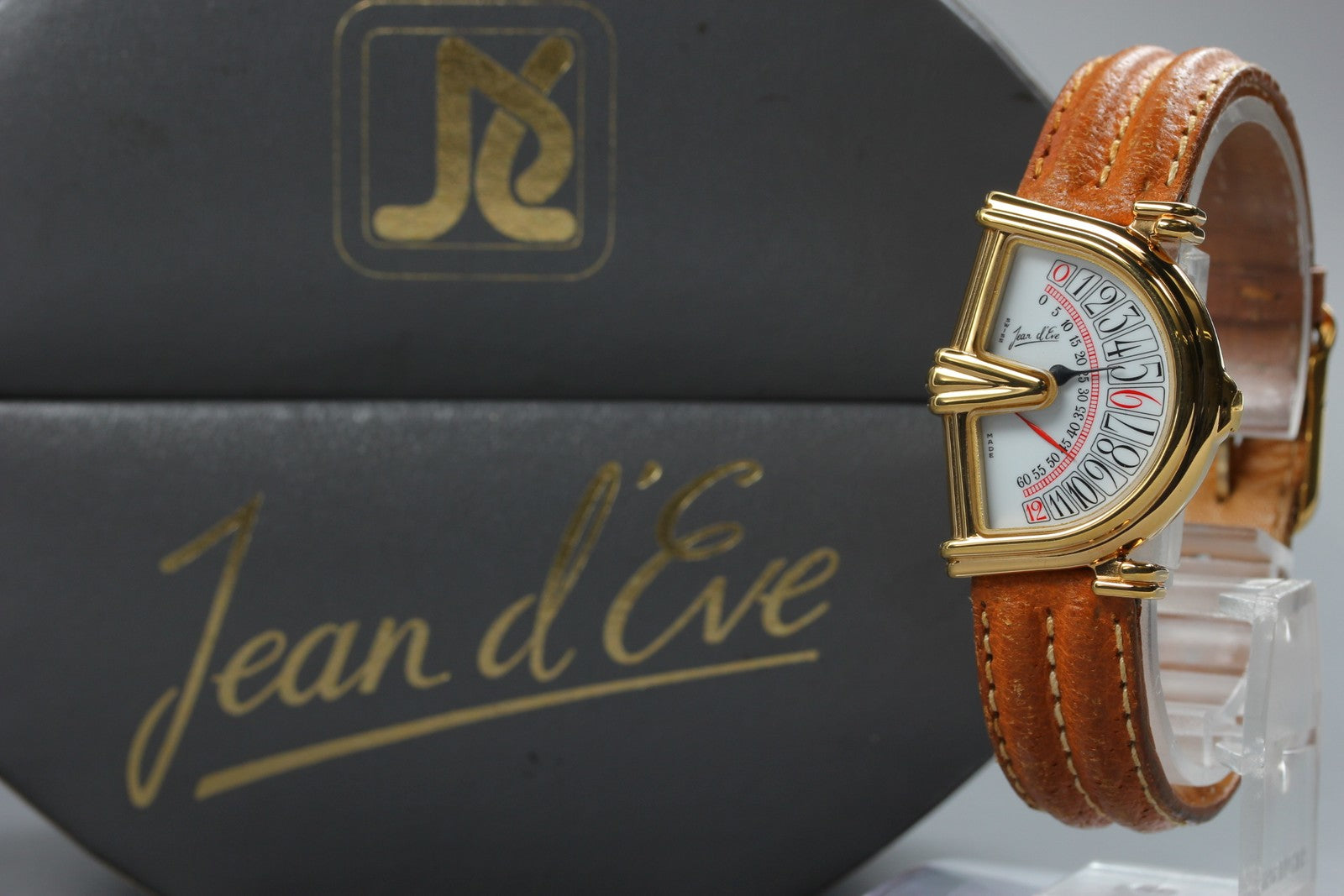 Jean d'eve Sectora Gold 25mm Gold Brown Women's Quartz Watch Vintage [Box]