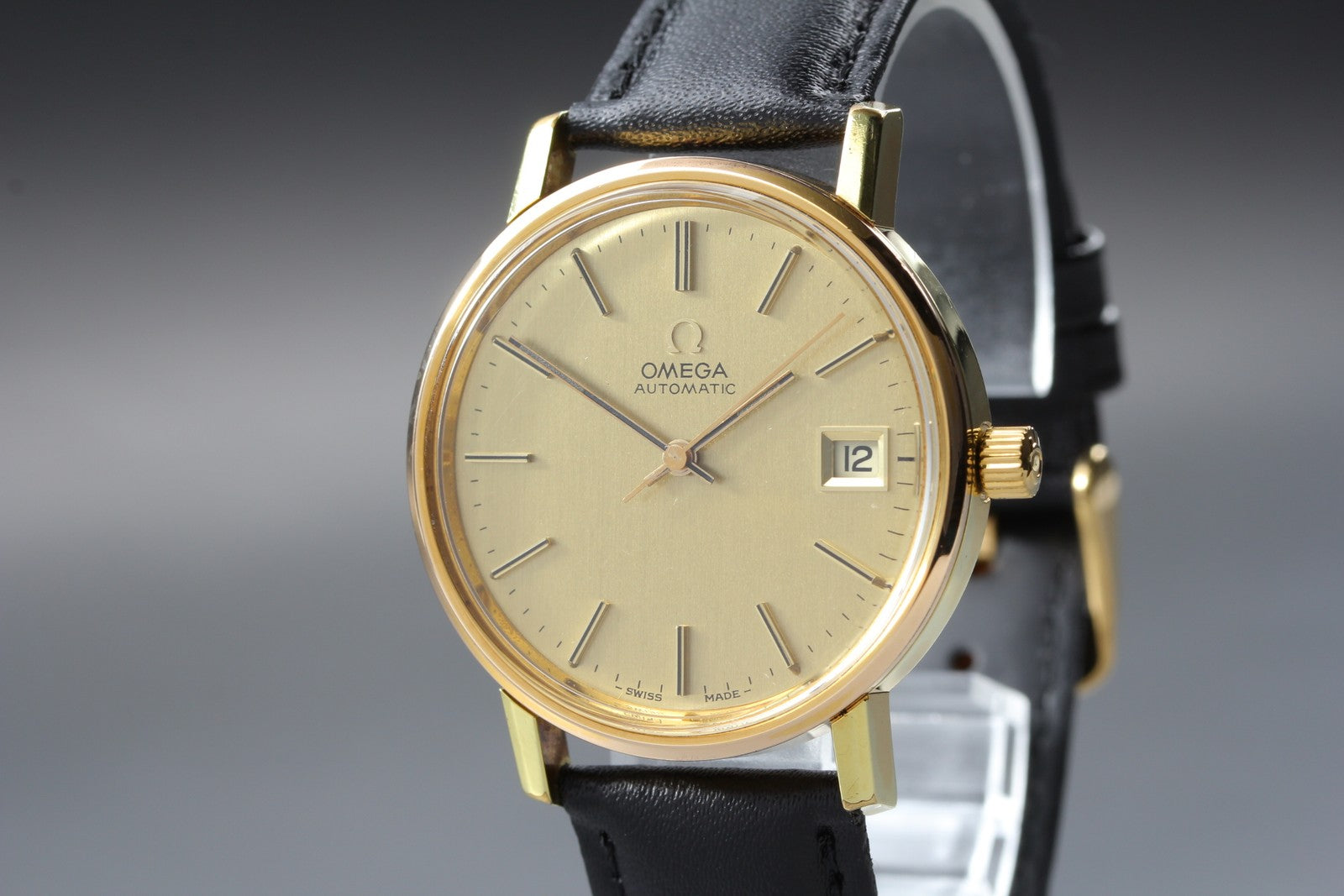 Vintage OMEGA Seamaster Gold 166.0202 Cal.1012 Date 34mm Automatic Men's Watch