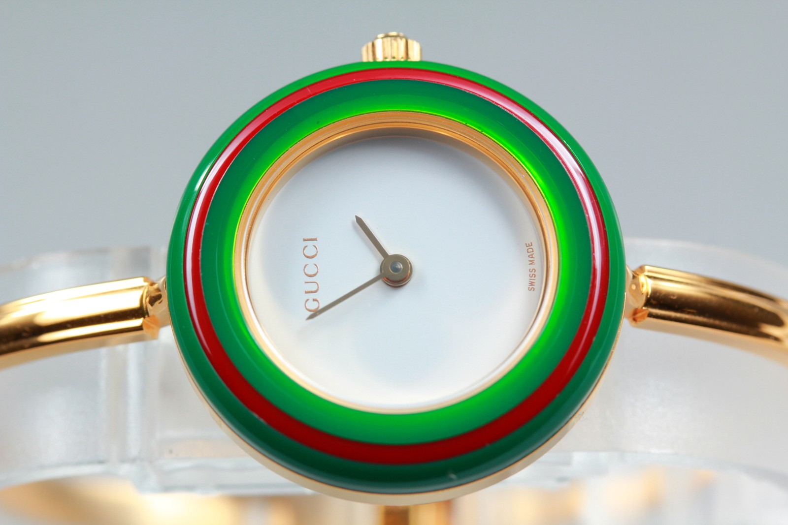 New Batt Gucci Change Bezel 11/12.2 12Color Women's White Quartz Watch JP