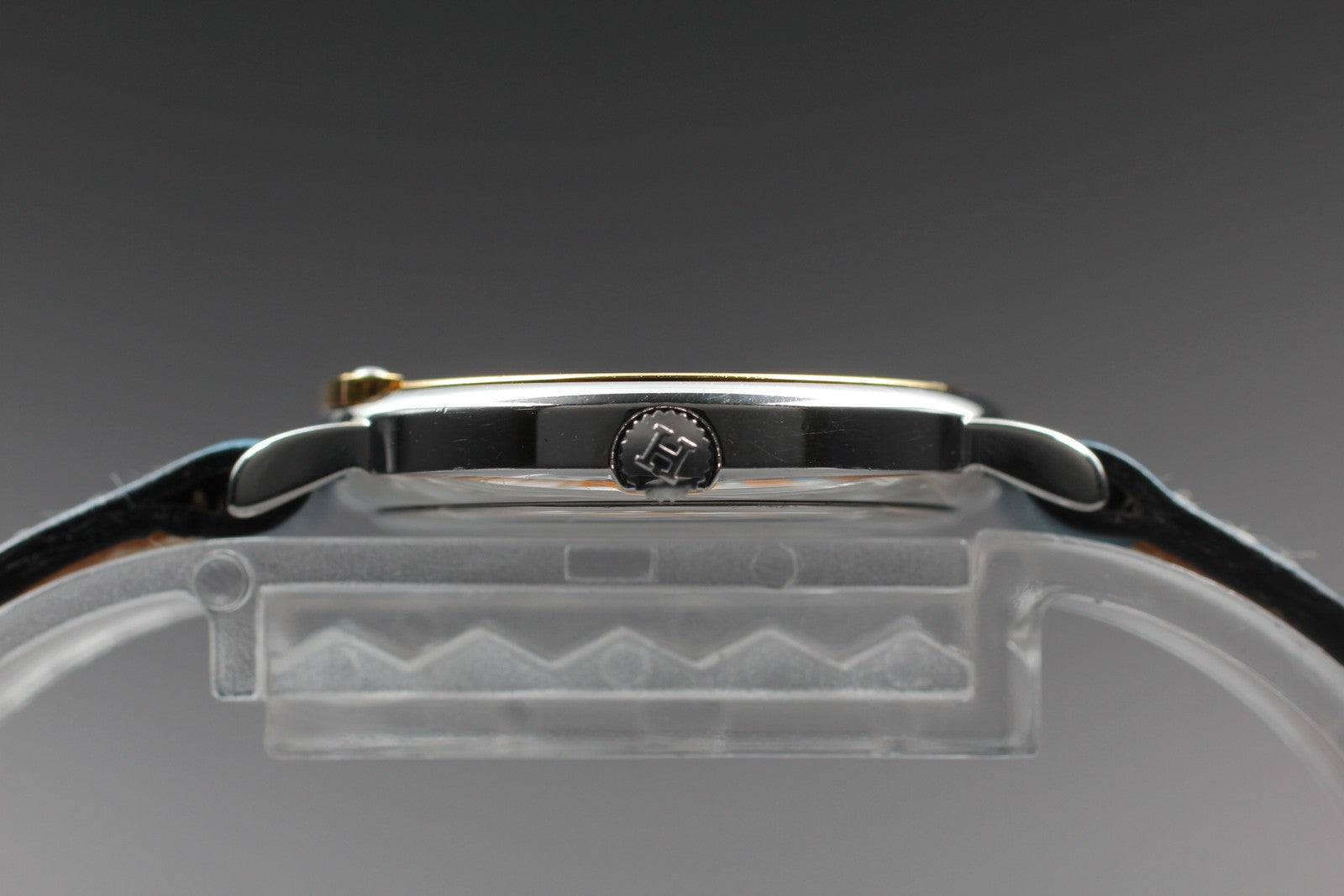 Vintage [Exc+5 Box] HERMES Meteor Gold Blue "C " 24mm Woman's Watch Quartz