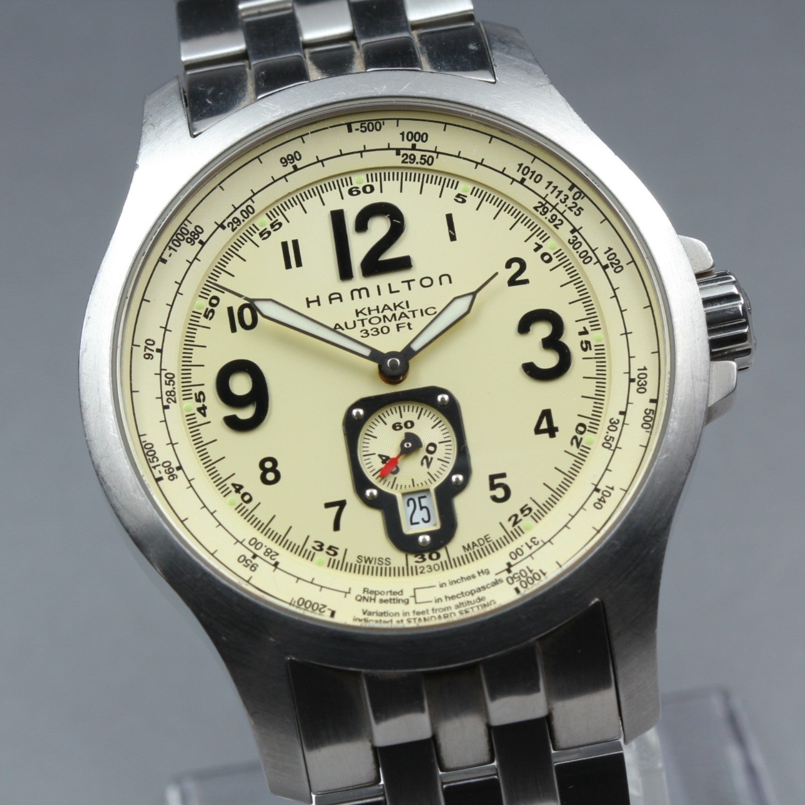 Hamilton Khaki Aviation H765150 Automatic Beige Dial Men's Watch 44mm JAPAN
