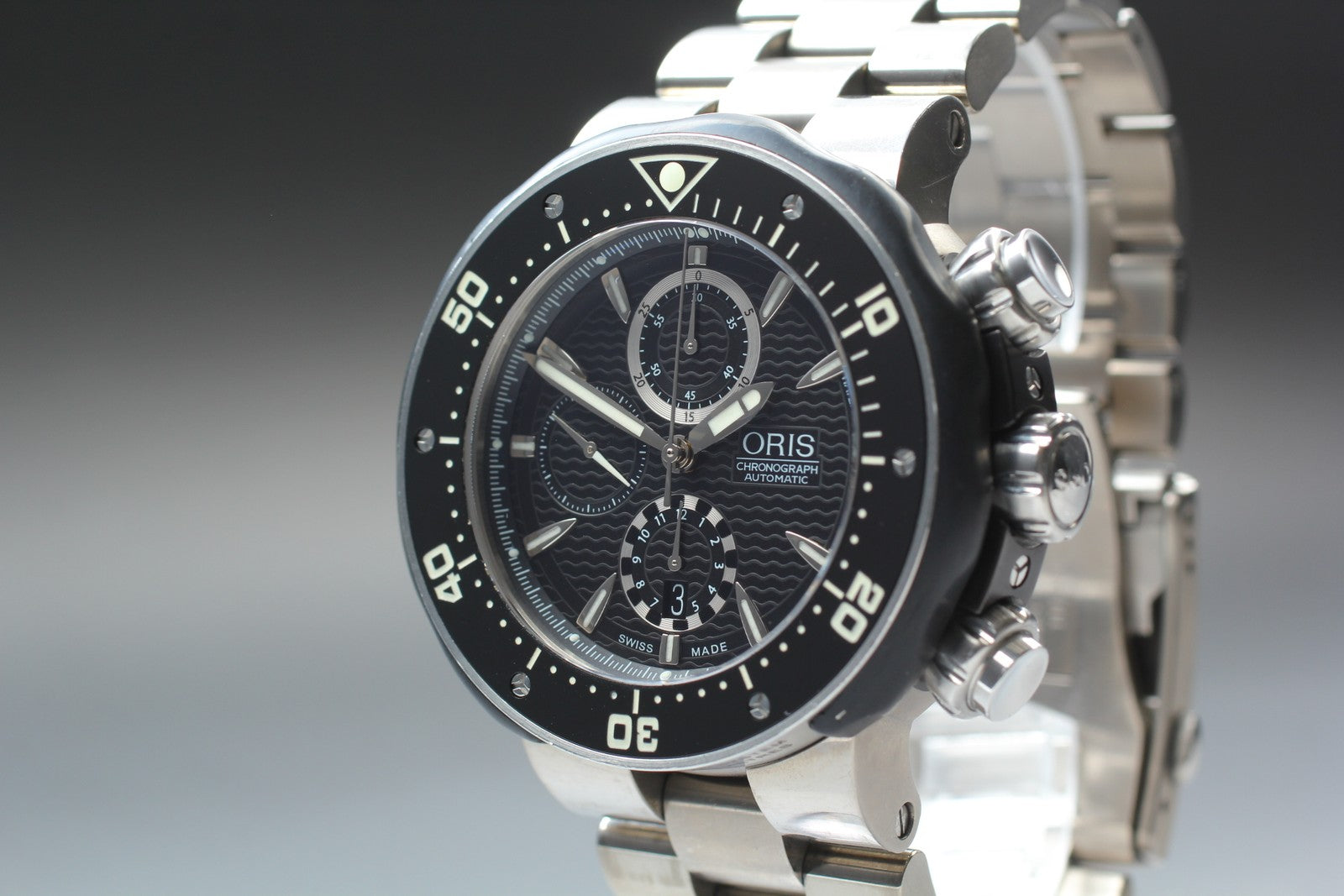 ORIS ProDiver Chronograph 7630-71 Black Date 51mm Automatic Men's Watch [w /Box]