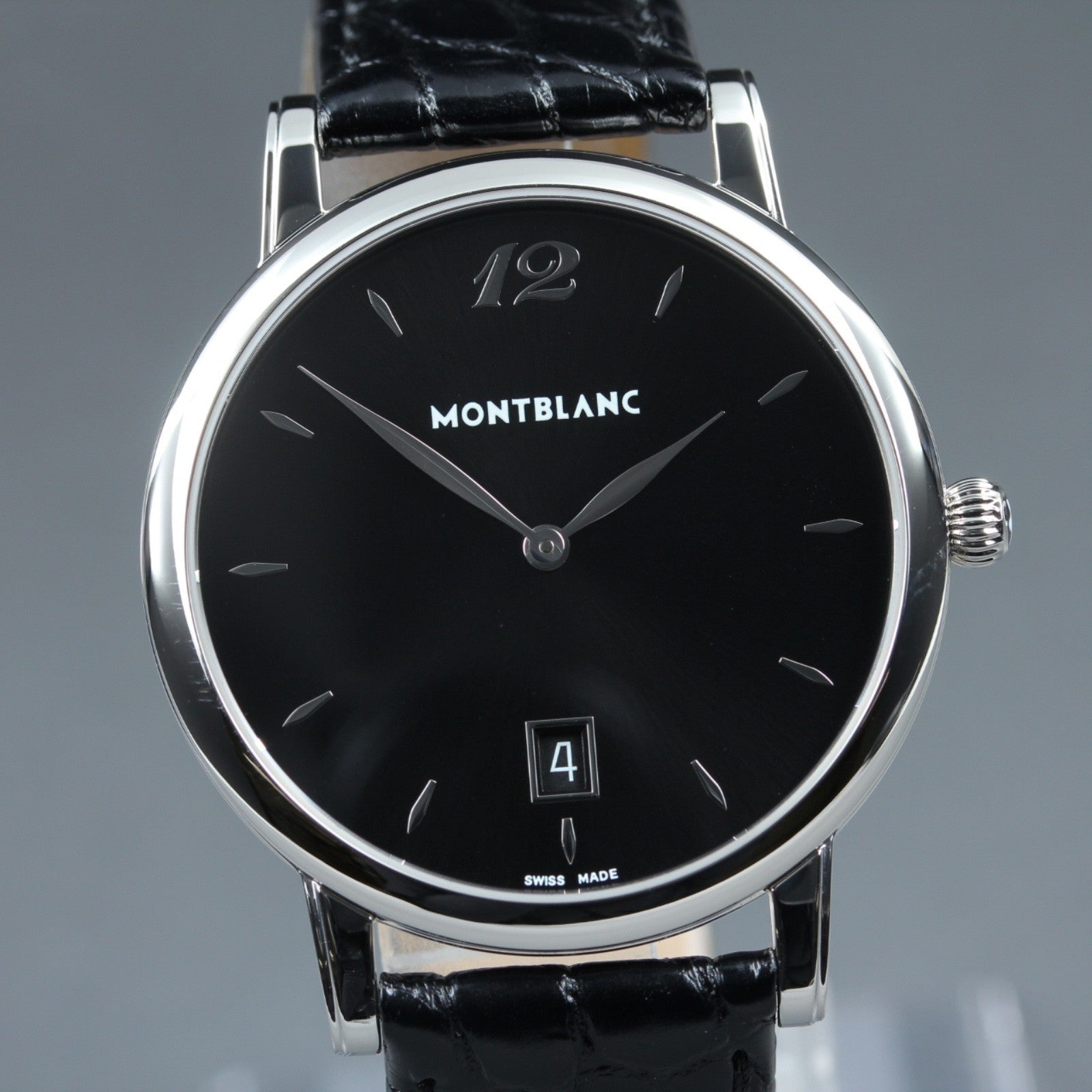 New Batt MONTBLANC Star Classic 7239 Quartz Black Men's Watch 38mm JAPAN Box