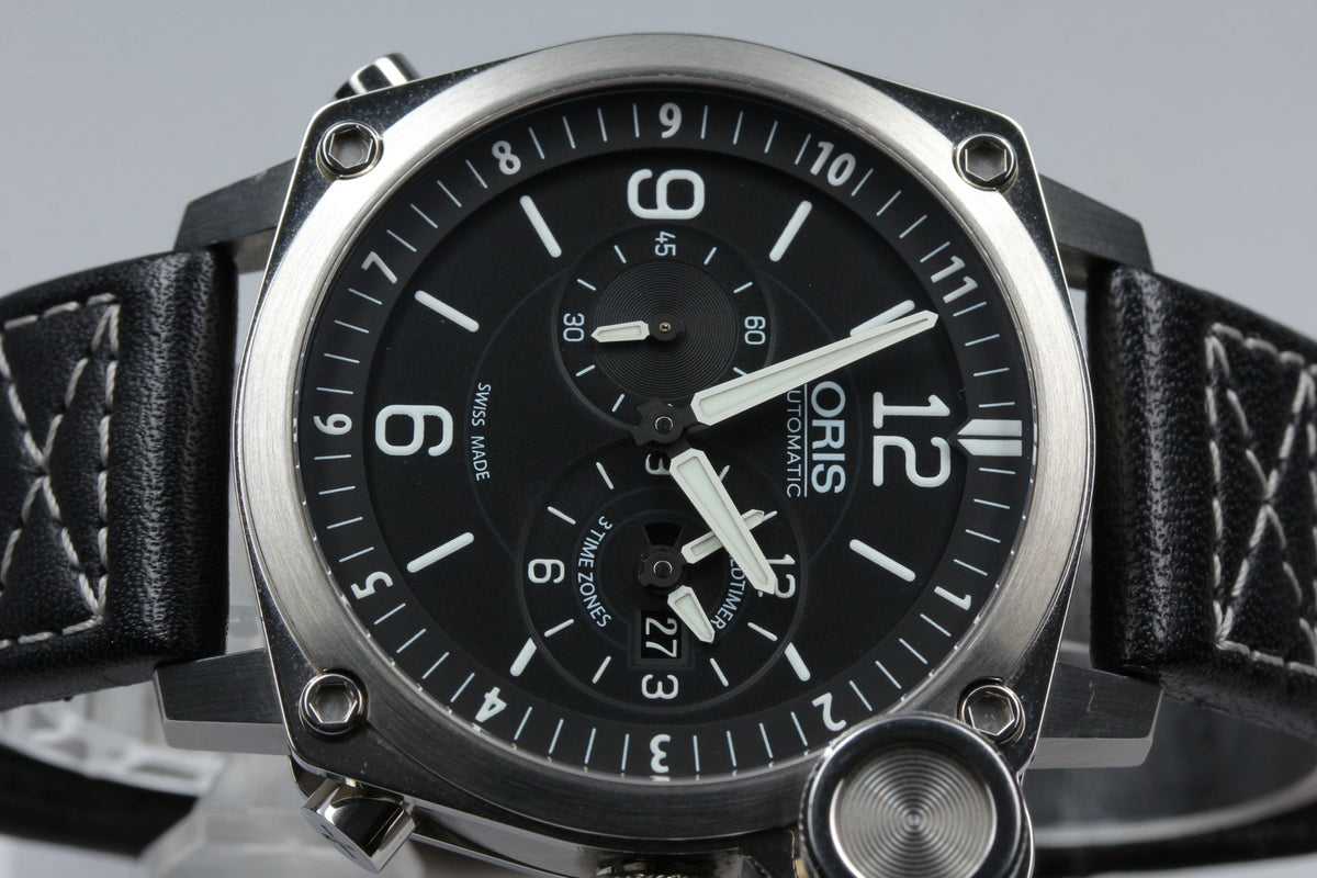 ORIS BC4 Flight Timer 7615 Automatic Black Dial Men's Watch 43mm JAPAN