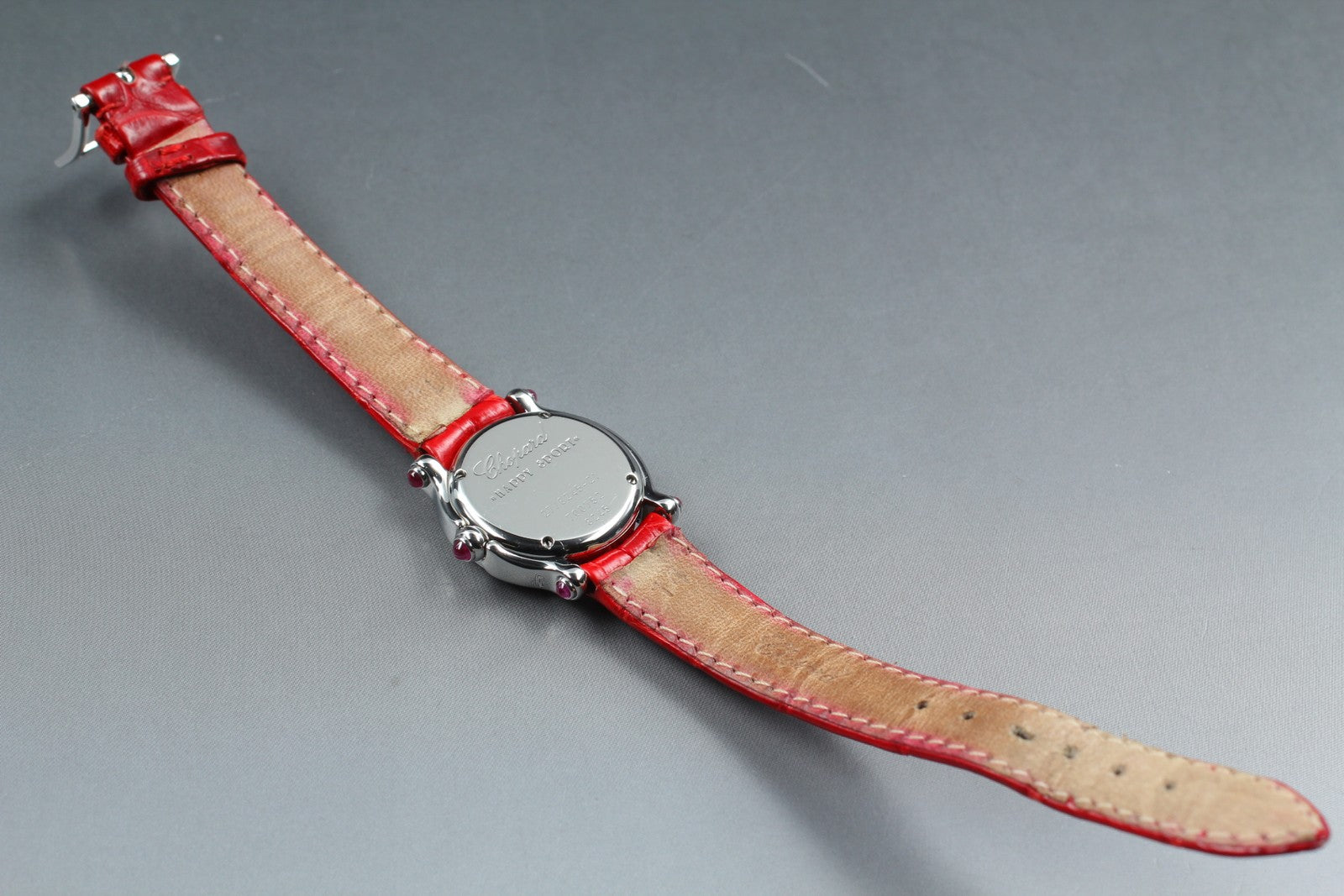 [Exc+5 Box] Chopard Happy Sport 27/8245-21 Red Diamond Quartz Women’s Watch