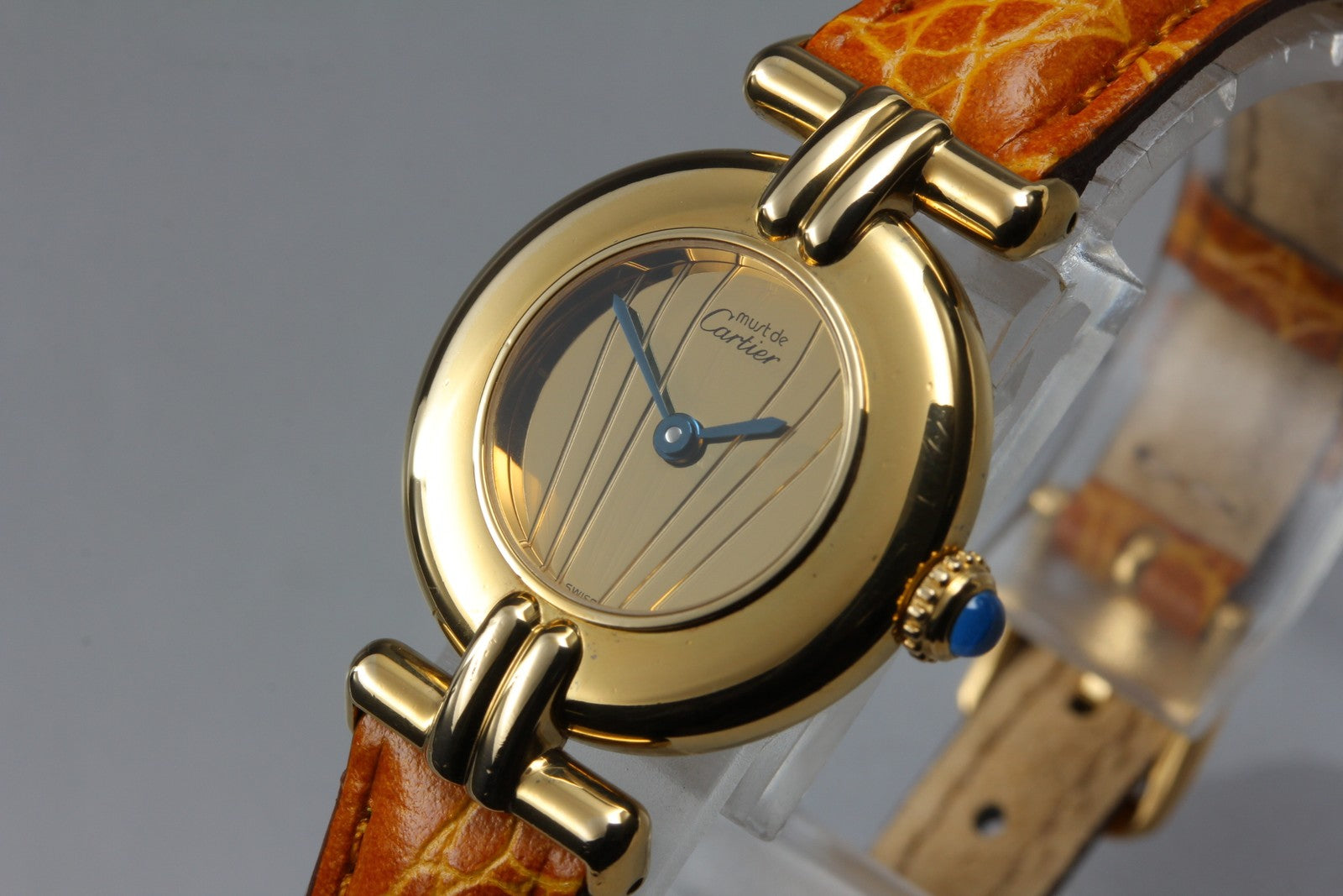 Vintage [Near MINT-] Cartier Must Colisee Vermeil 590002 Gold Women's Qz Watch