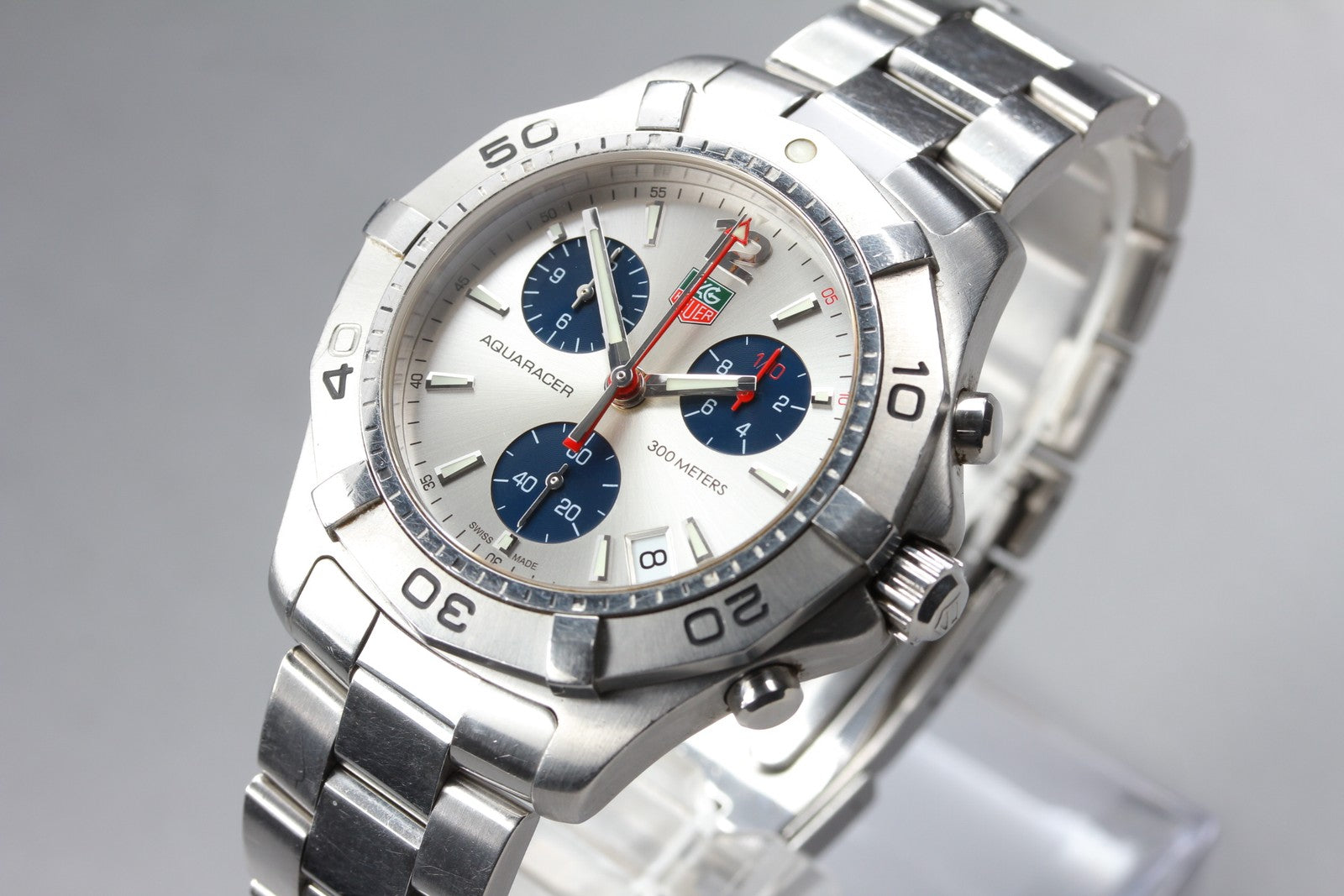 Tag Heuer Aquaracer 300m CAF1110 Chronograph Silver Quartz Men's Watch 42mm JP