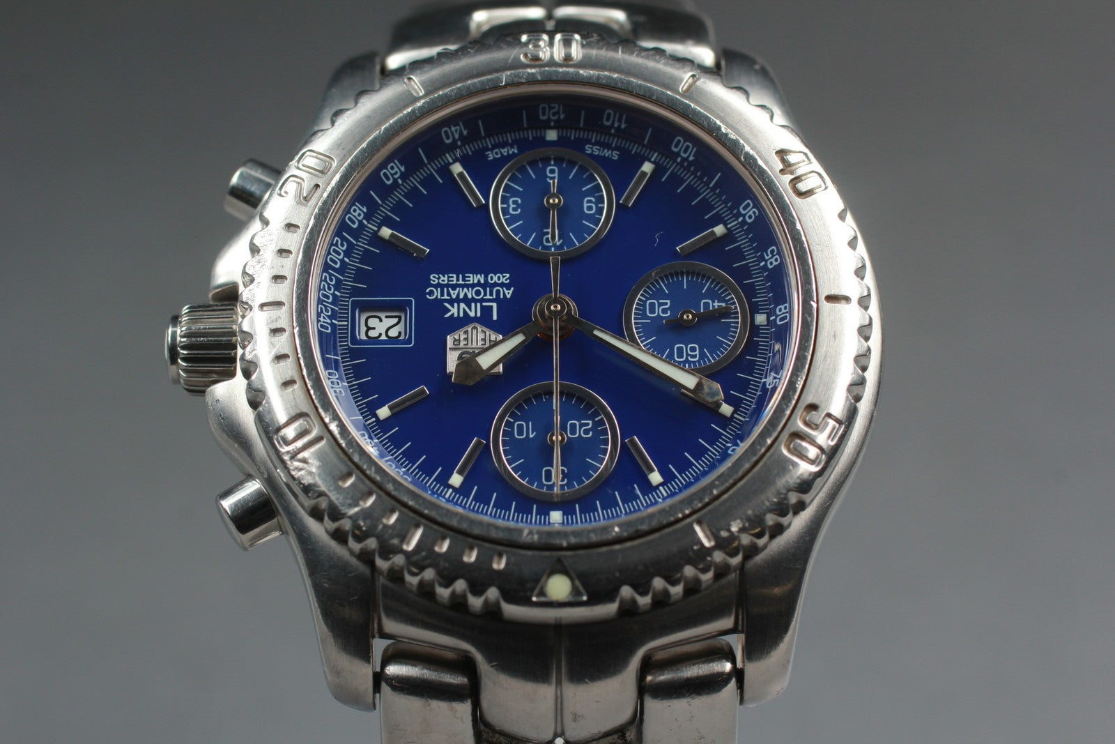 TAG Heuer Professional CT2110 Chronograph Blue Automat Men's Watch 41mm JAPAN