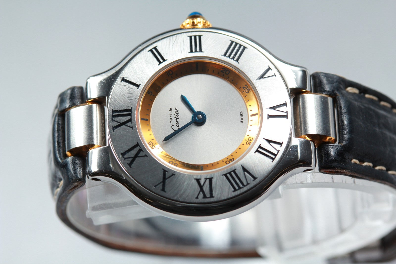 New Batt[Exc+5] Cartier Must De 21 1340 Silver Quartz Women's Watch 27mm JAPAN