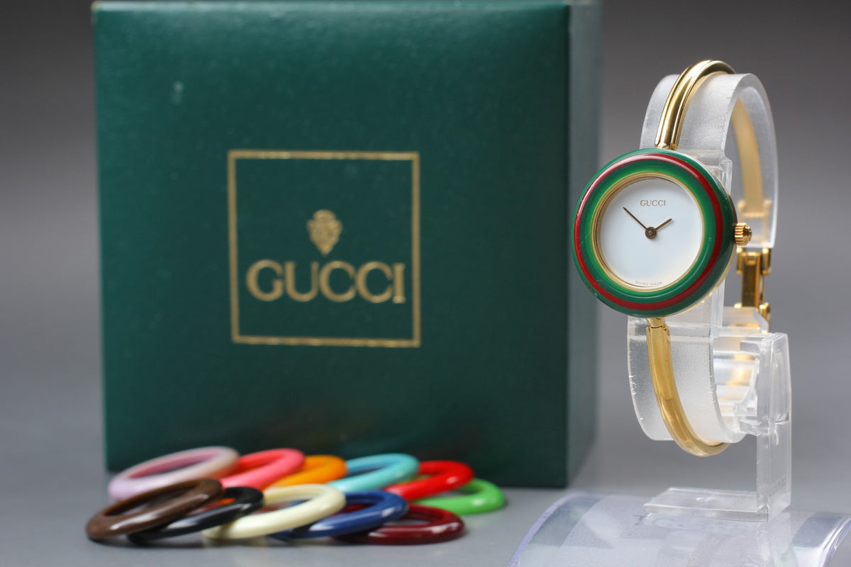 New Batt GUCCI Change Bezel 11/12.2 12Color Quartz Women's Watch From JAPAN Box