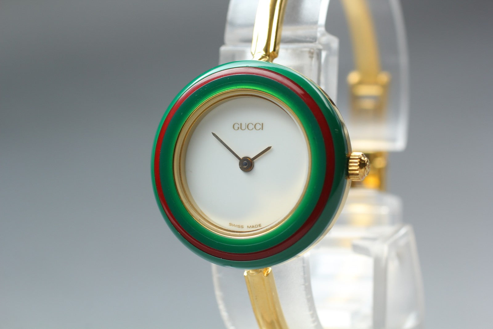 Vintage GUCCI change bezel 11/12.2 12Color Quartz Women's Watch 25mm JAPAN Box