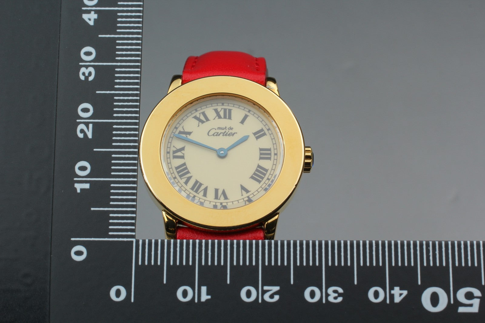 Vintage Cartier Must Ronde de Cartier 1801 Red 27mm Women's Quartz Watch [Box]