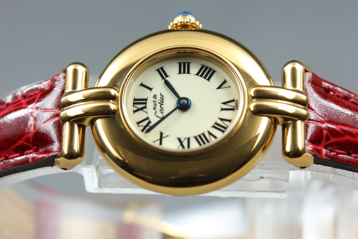 Cartier Must Colisee Vermeil 590002 Red Gold Women's Quartz Watch Vintage [Box]