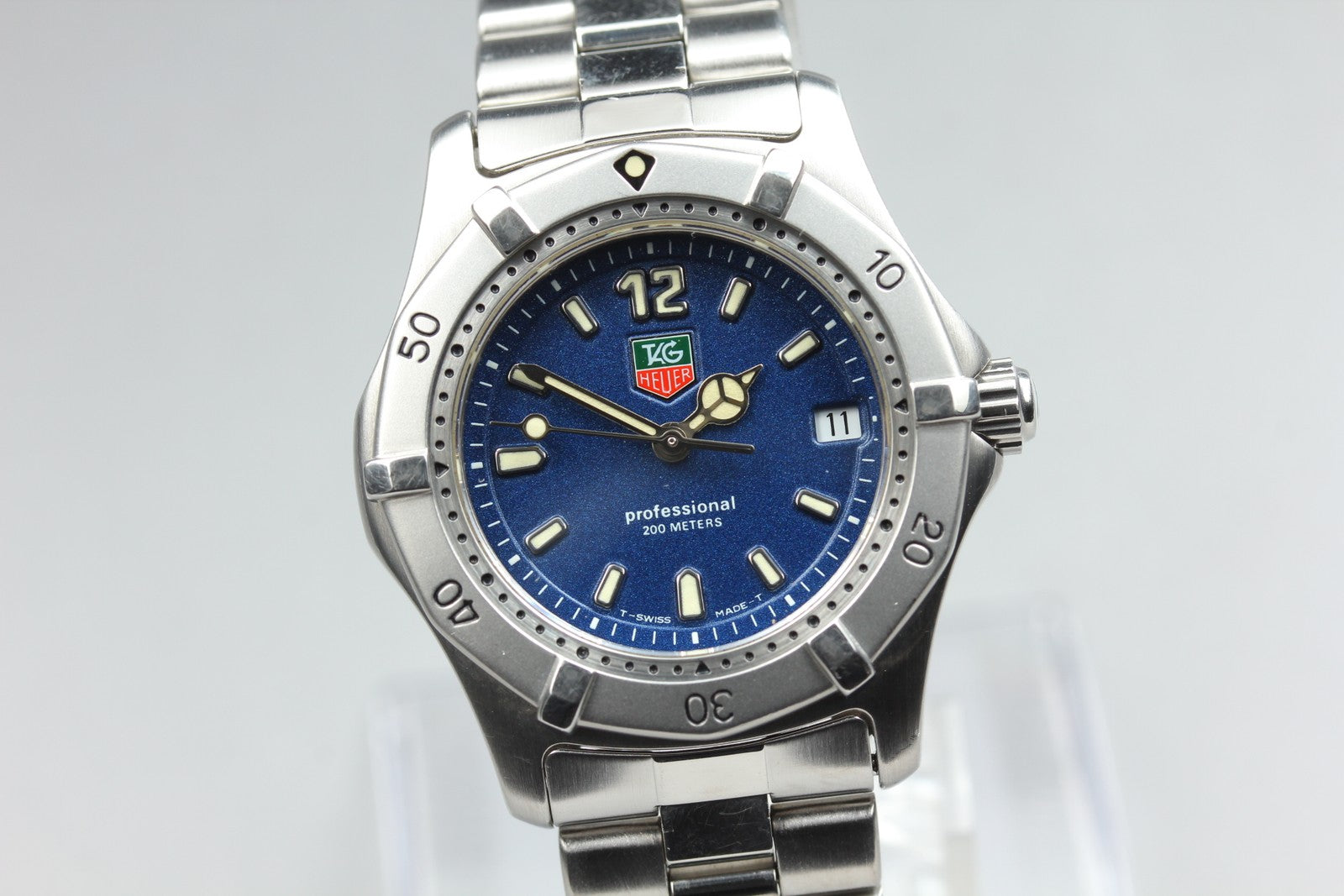 Battery replaced TAG HEUER Professional 200m WK1213 Blue Men's Watch 35mm JAPAN