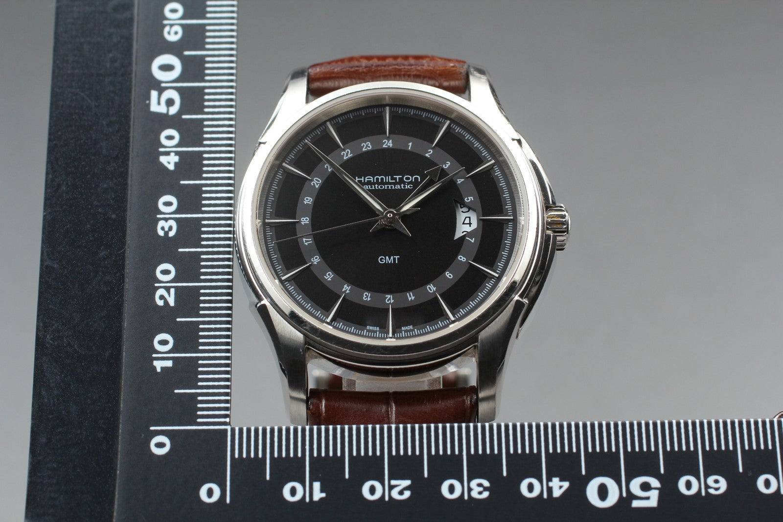 Exc+5* Hamilton Jazzmaster Traveler GMT Automatic Black Men's Watch 42mm JAPAN