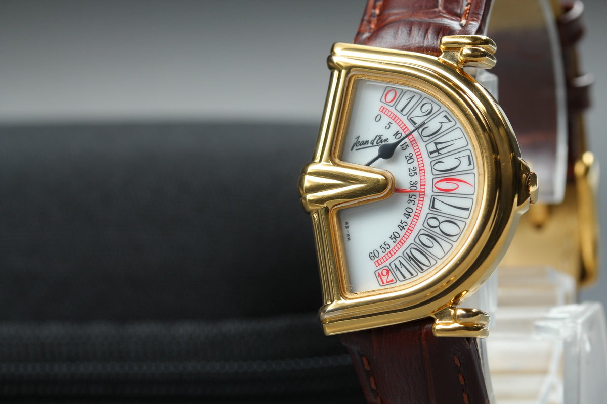 Vintage Jean d'eve Sectora Gold 25mm Gold Brown Women's Quartz Watch JAPAN