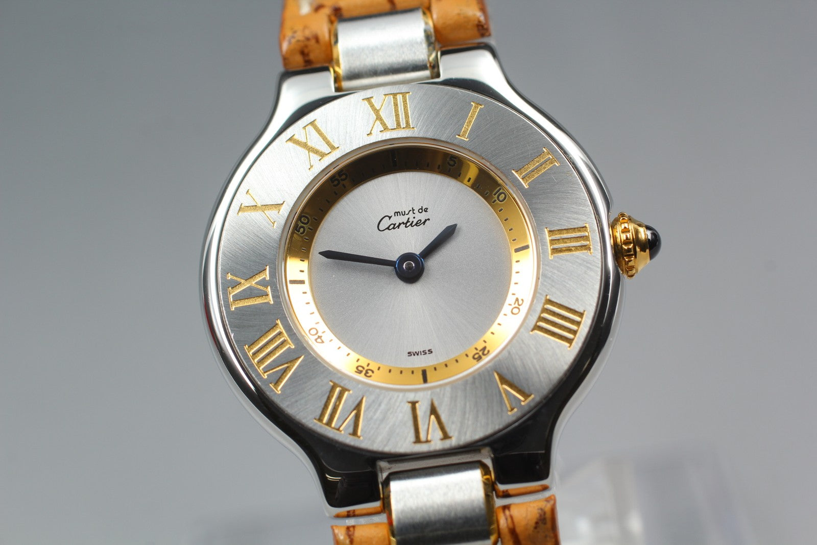 [Near MINT- Box] Cartier Must de Cartier 21 1340 Silver 27mm Women's Qz Watch