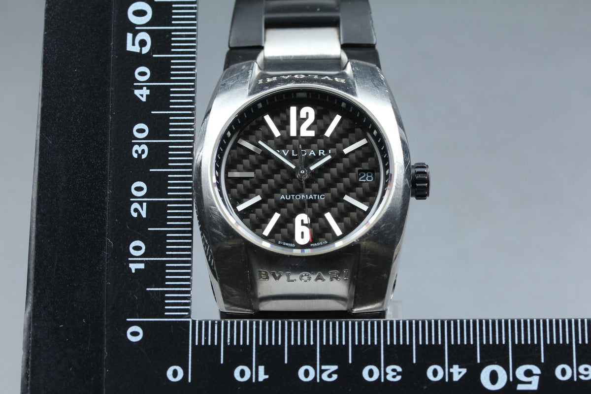 BVLGARI Ergon EG35S Black Dial Automatic Date Men's Watch 35mm JAPAN Exc+5