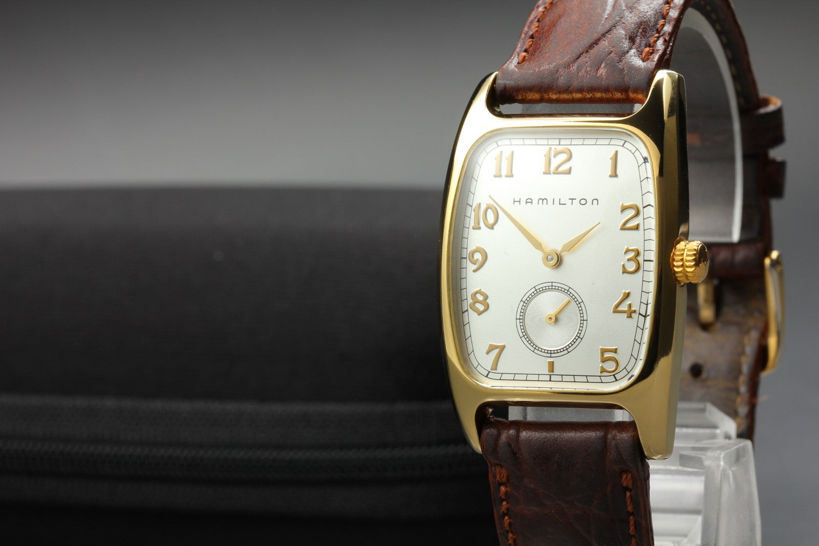 Hamilton Boulton H134110 Quartz Rectangular Small Second Men's Watch 27mm JAPAN