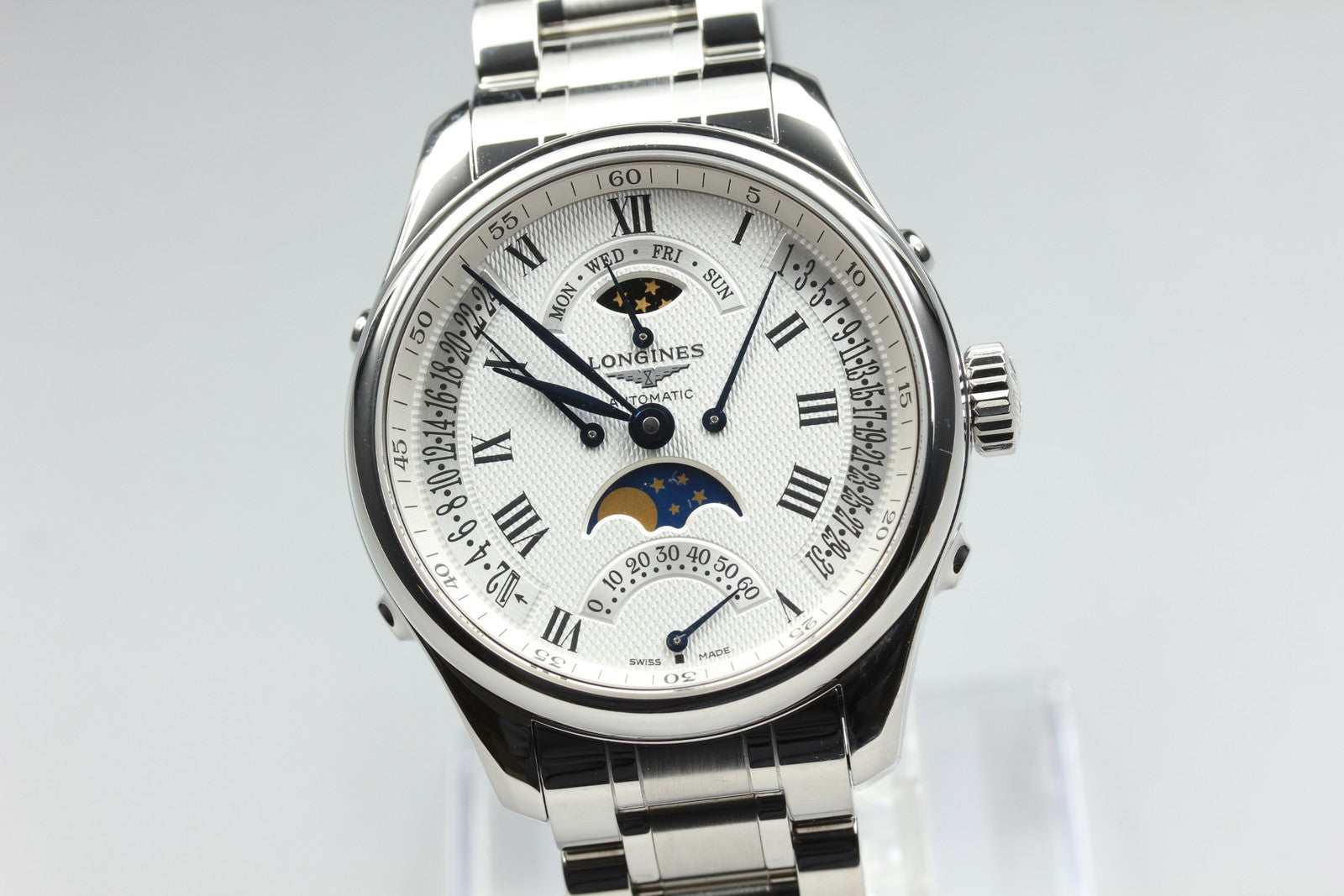 Polished Longines Master Collection Retrograde Moonphase L2.738.4 AT Men's Watch