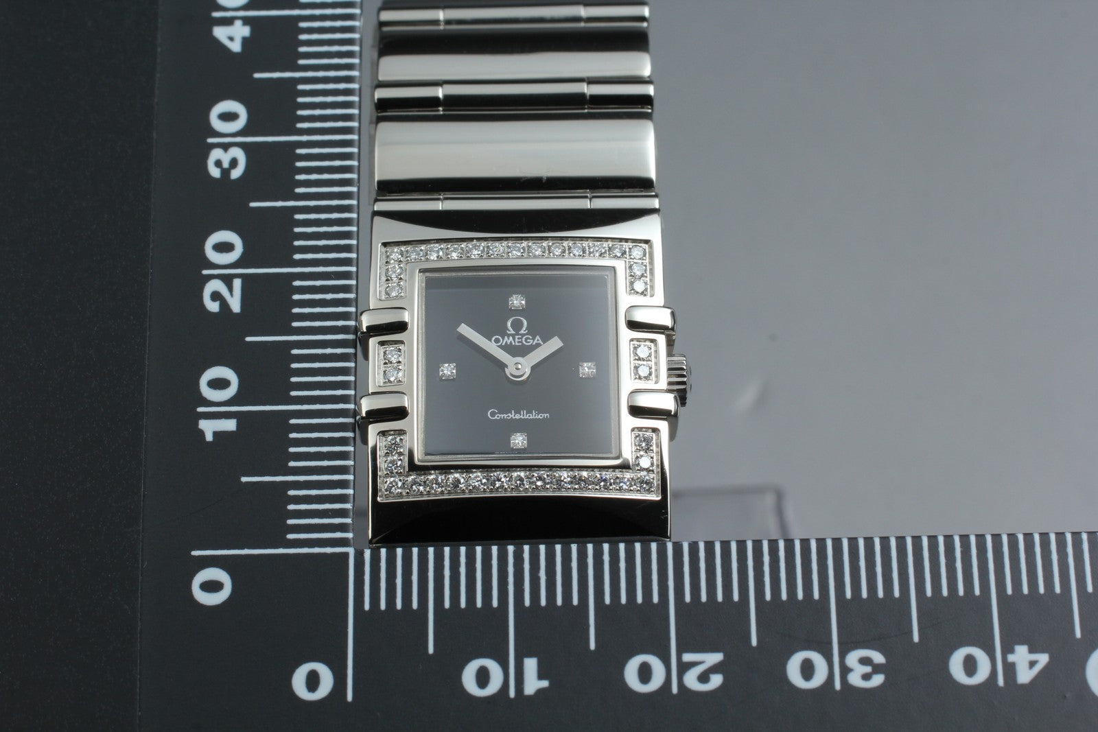 OMEGA Constellation QUADRA 895.1230 Cal.1376 Black Dial Diamond Women's Qz Watch