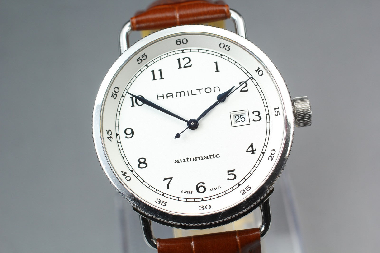 Hamilton Khaki Pioneer H777150 43mm White Dial Brown Automatic Men's Watch [Box]