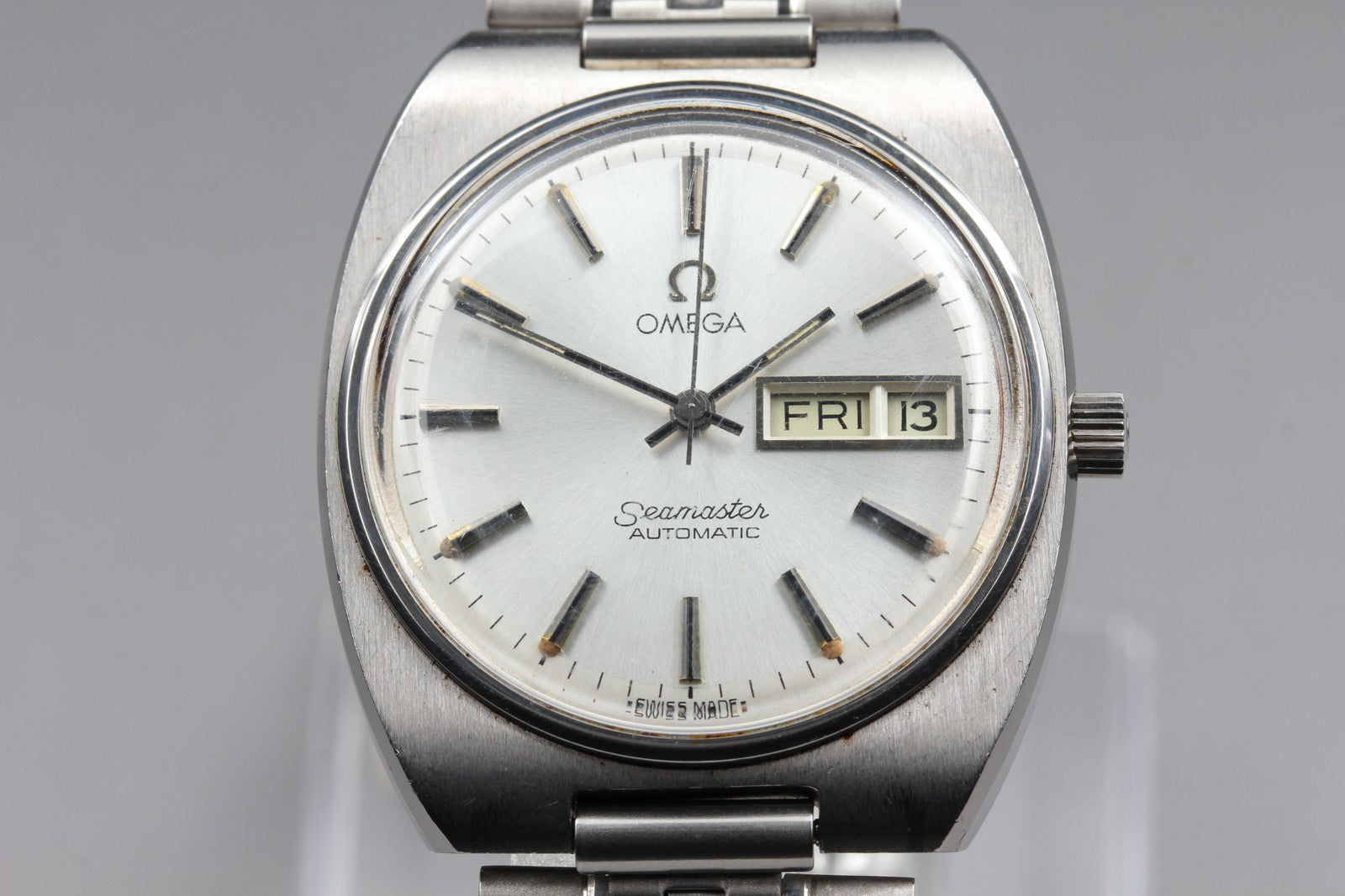[Exc+5] Vintage OMEGA Seamaster 166.0216 Automatic Silver Men's Watch 35mm JAPAN