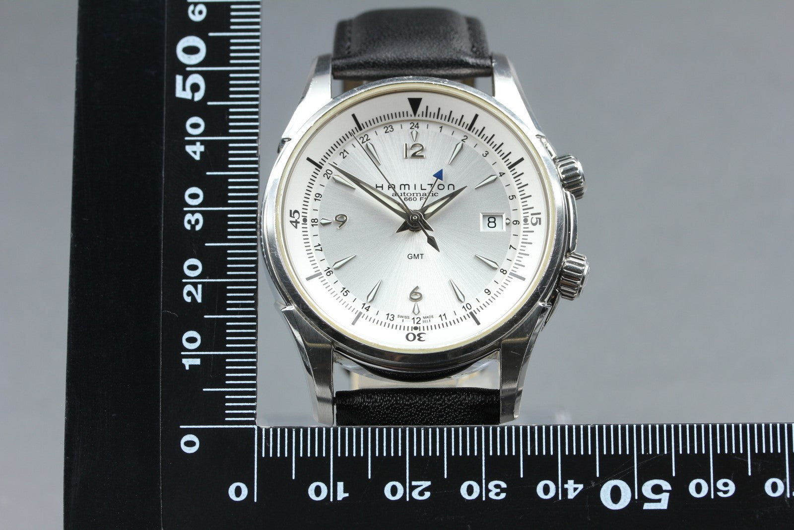 overhauled HAMILTON Jazzmaster Traveler H326250 Silver Men's Date Automatic GMT