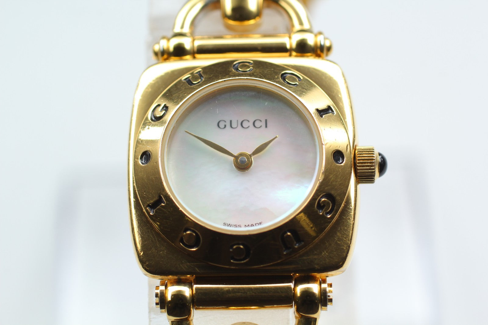 Vintage [Exc+5] GUCCI Horsebit 6400L White Dial Gold 20mm Woman's Quartz Watch