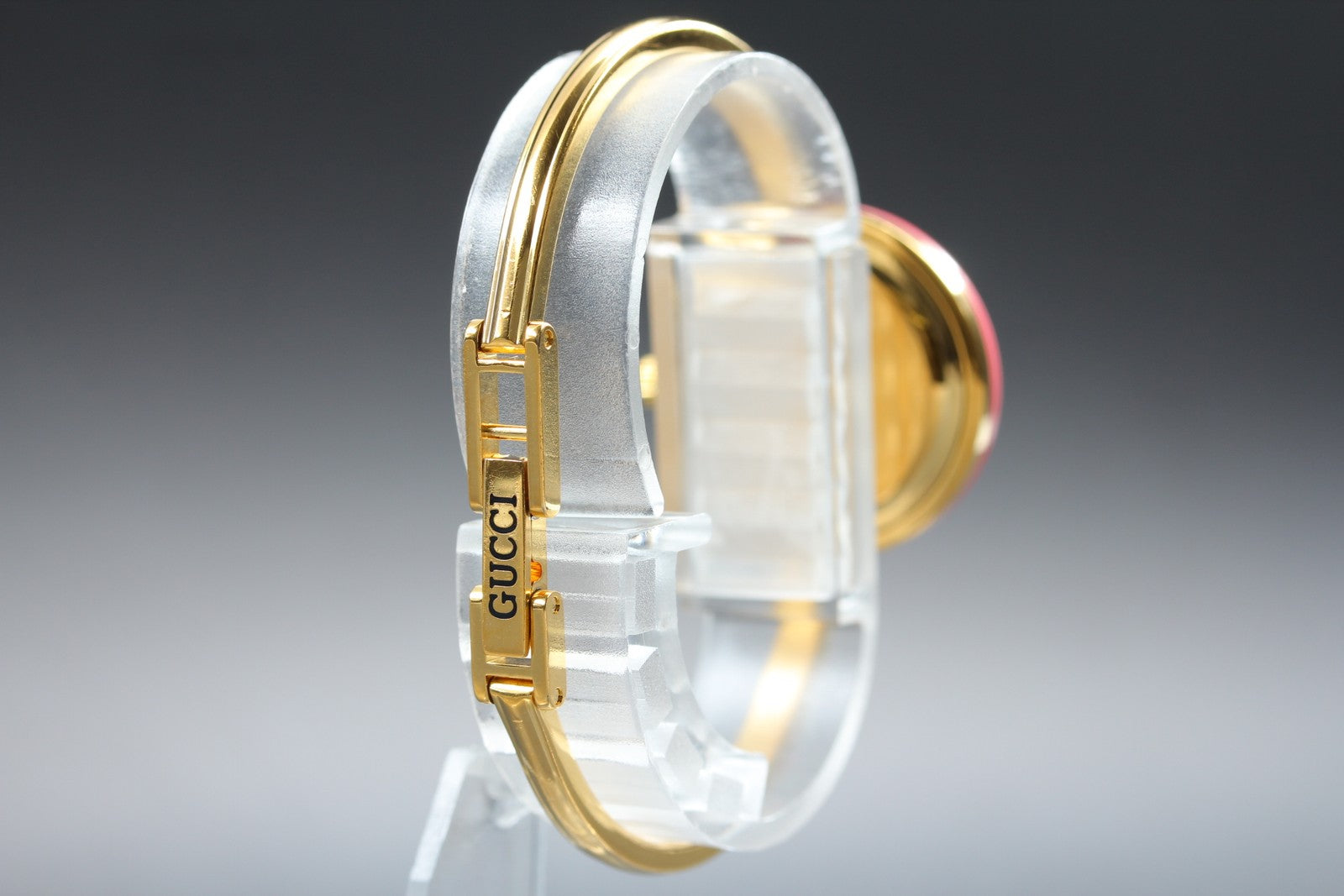 Vintage [S Size] Gucci Change Bezel 11/12.2 Pink Bezel Gold Women's Qz Watch