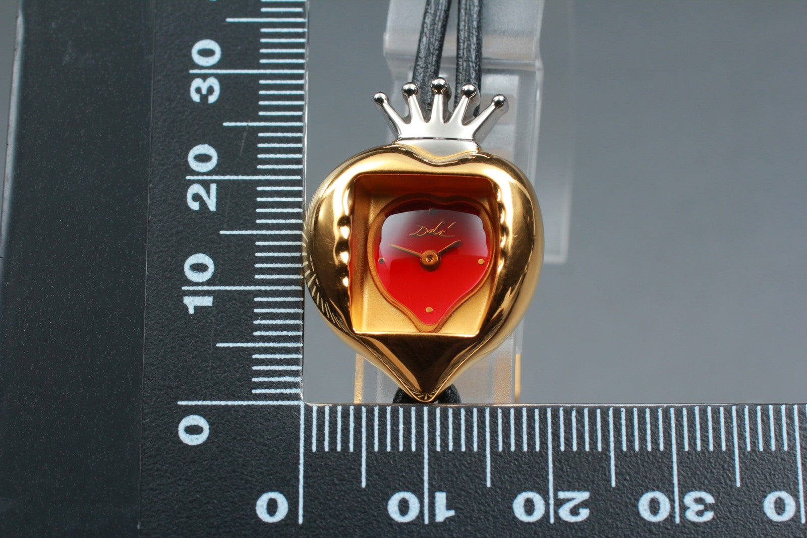 [Exc+5] Salvador Dali Royal Heart 19mm Gold Red Dial Women's Quartz Watch JAPAN