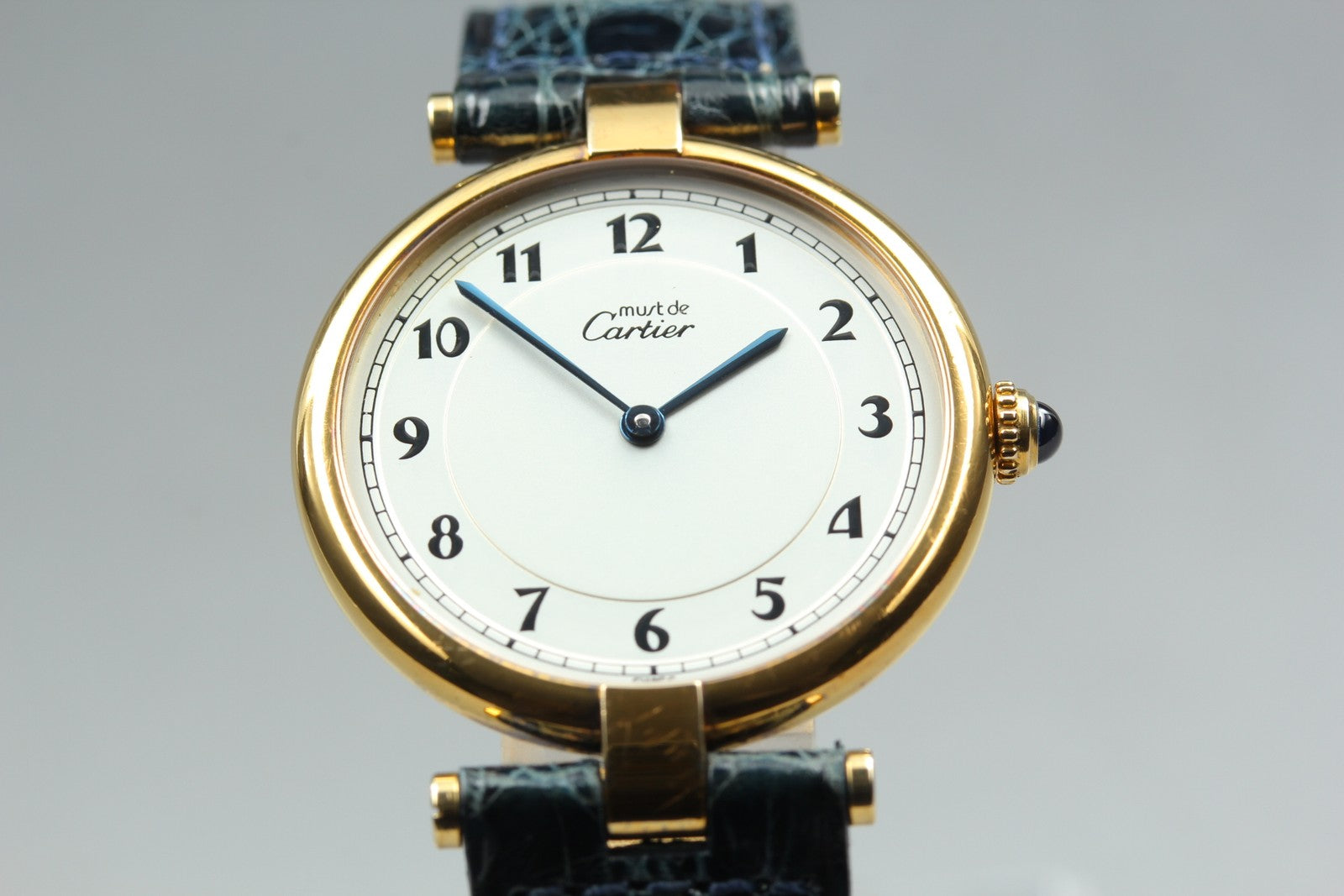 Vintage [Exc+5] Cartier Must Vendome 590003 Gold Vermeil Unisex Quartz Watch