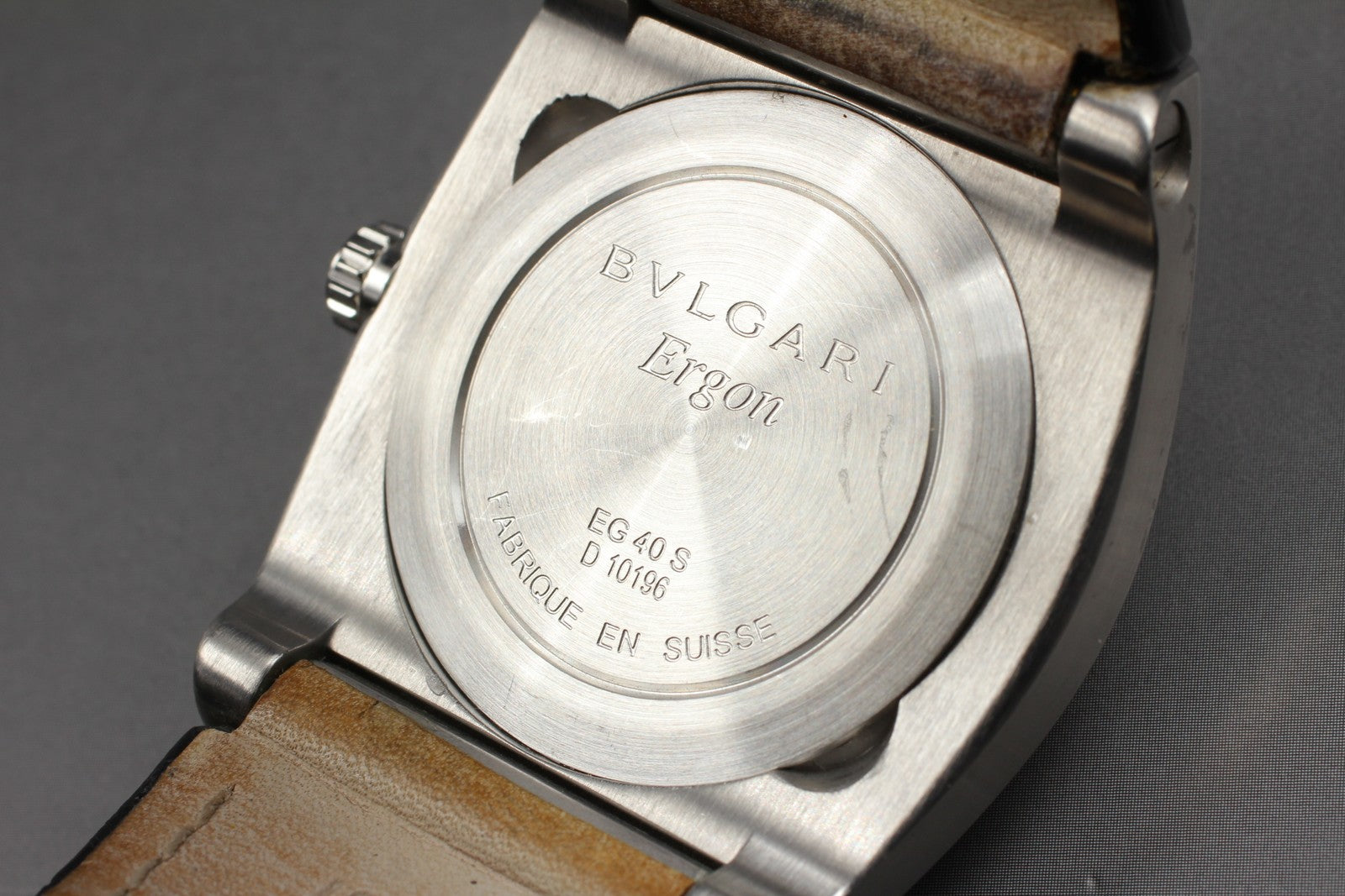 Exc+5*Box BVLGARI Ergon EG40S Black Stainless Steel Automatic Men's Watch JAPAN