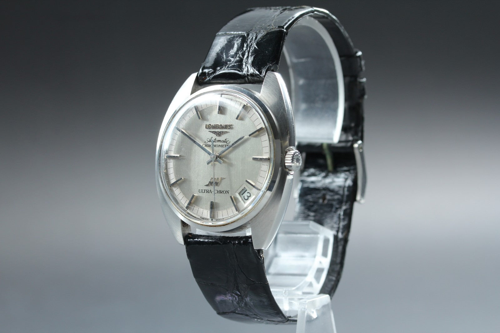 Vintage LONGINES ULTRA-CHRON Chronometer Date Silver Men's Watch 34mm JP JAPAN