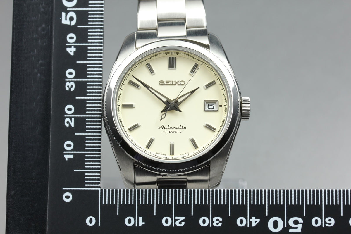 SEIKO Mechanical 6R15-00C1 Automatic White Dial Date Men's Watch 37mm From JAPAN