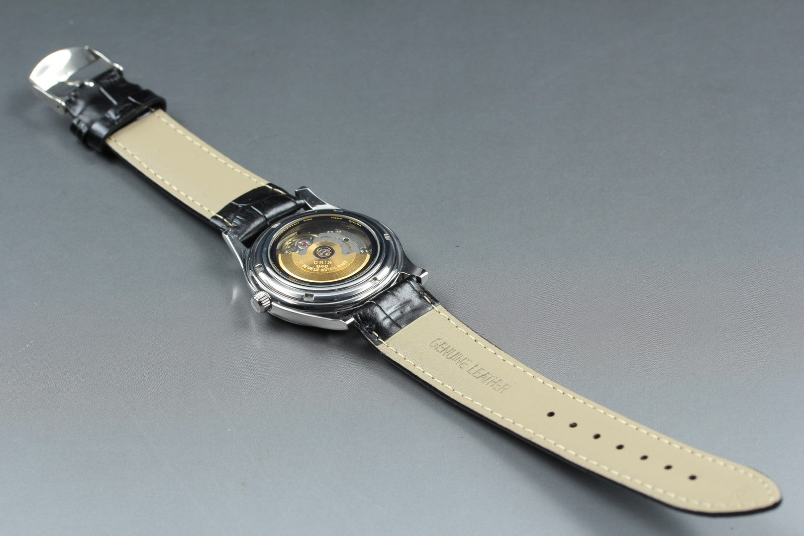 Vintage ORIS Pointer Date 7476 Automatic Black Date Men's Watch 37mm From JAPAN