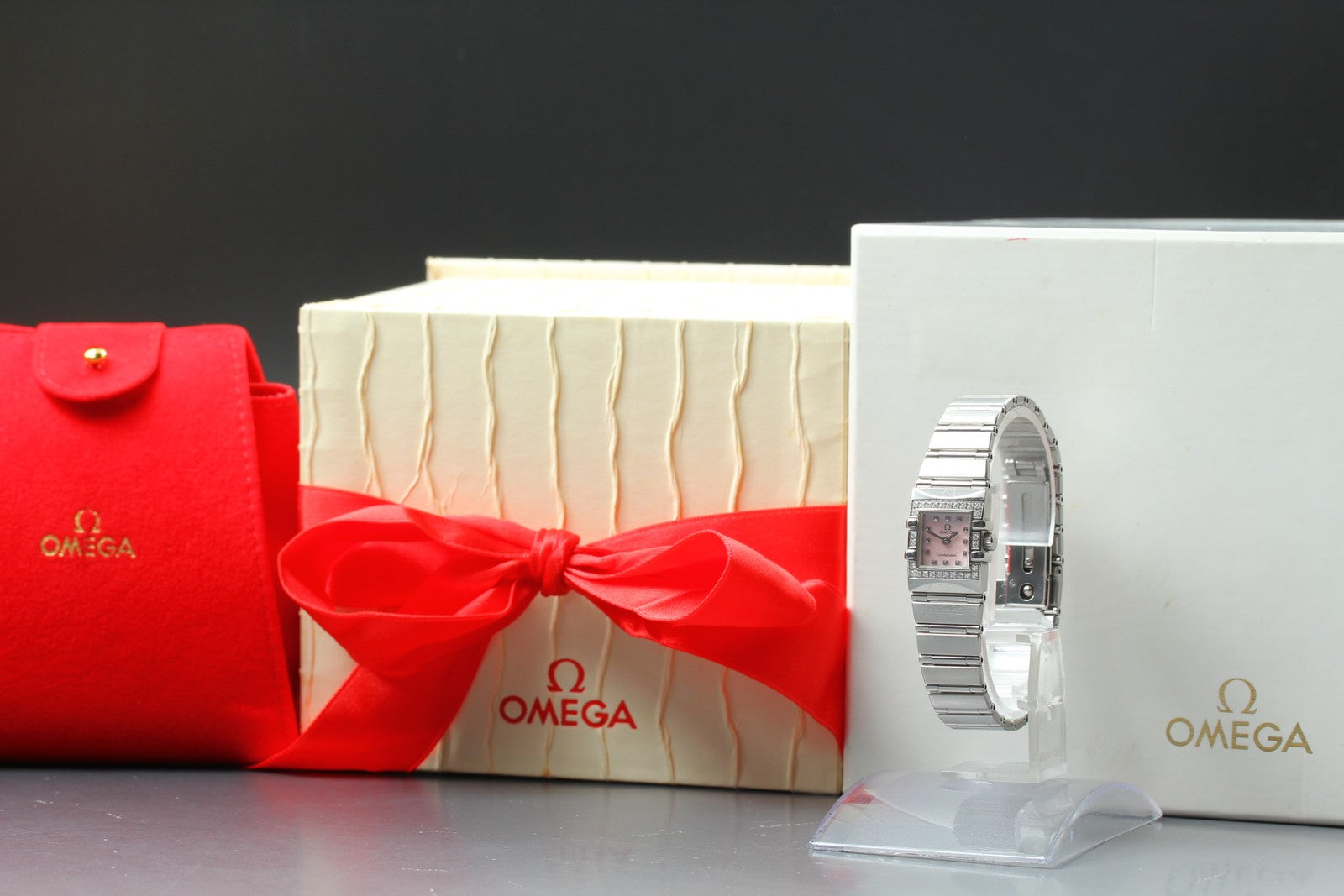 OMEGA Constellation Carré Quadra 1535.73 Quartz Women's Watch 15mm JAPAN Box