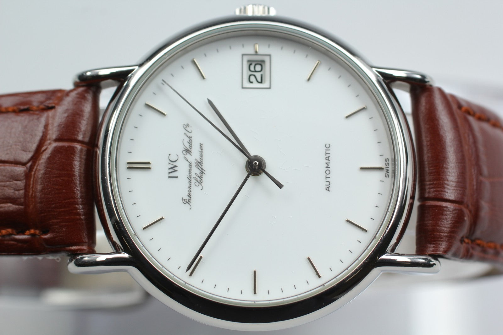 IWC Portofino 3513 Cal.37521 33mm Automatic White Dial Brown Men's Watch