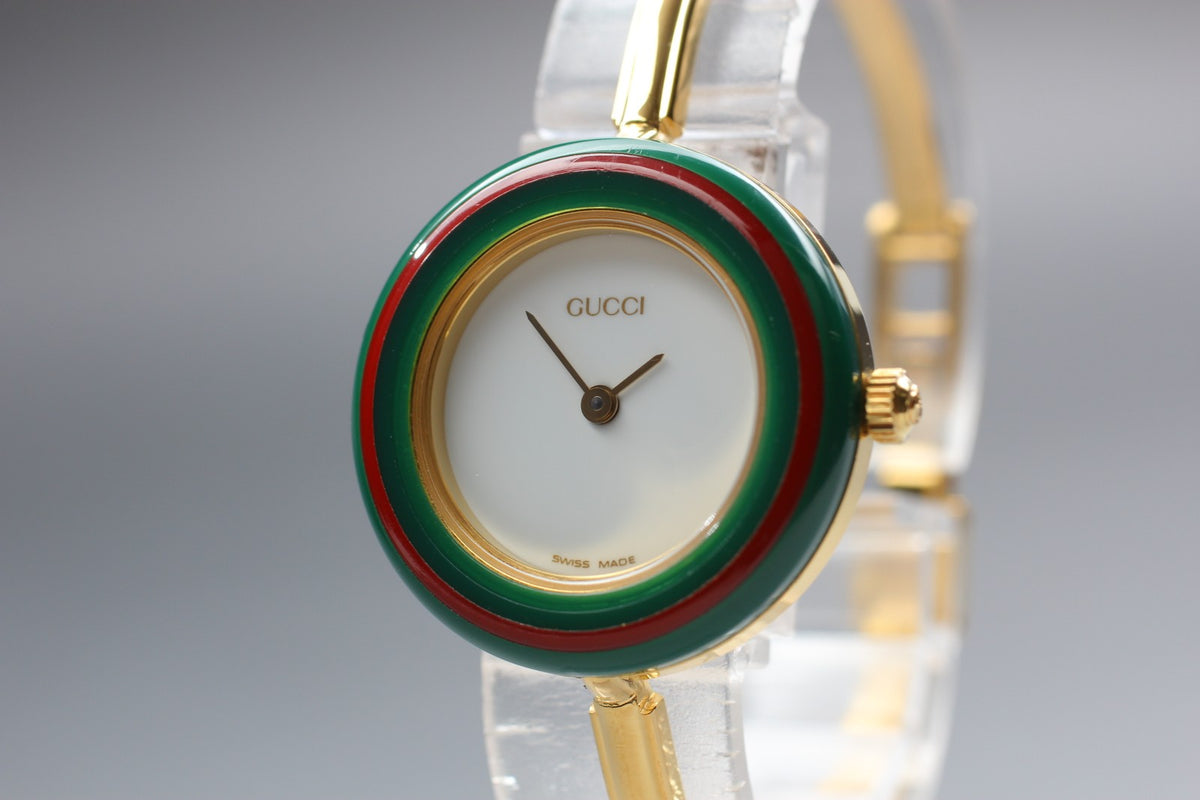 New Batt GUCCI Change Bezel 11/12.2 12Color Quartz Women's Watch 25mm JAPAN Box