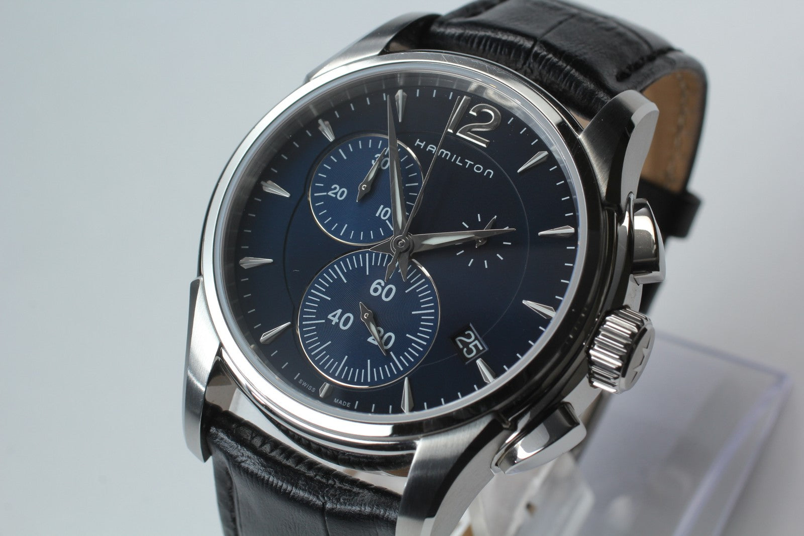 New Batt Hamilton Jazzmaster H326121 Quartz Blue Men's Watch 41mm JAPAN Exc+5