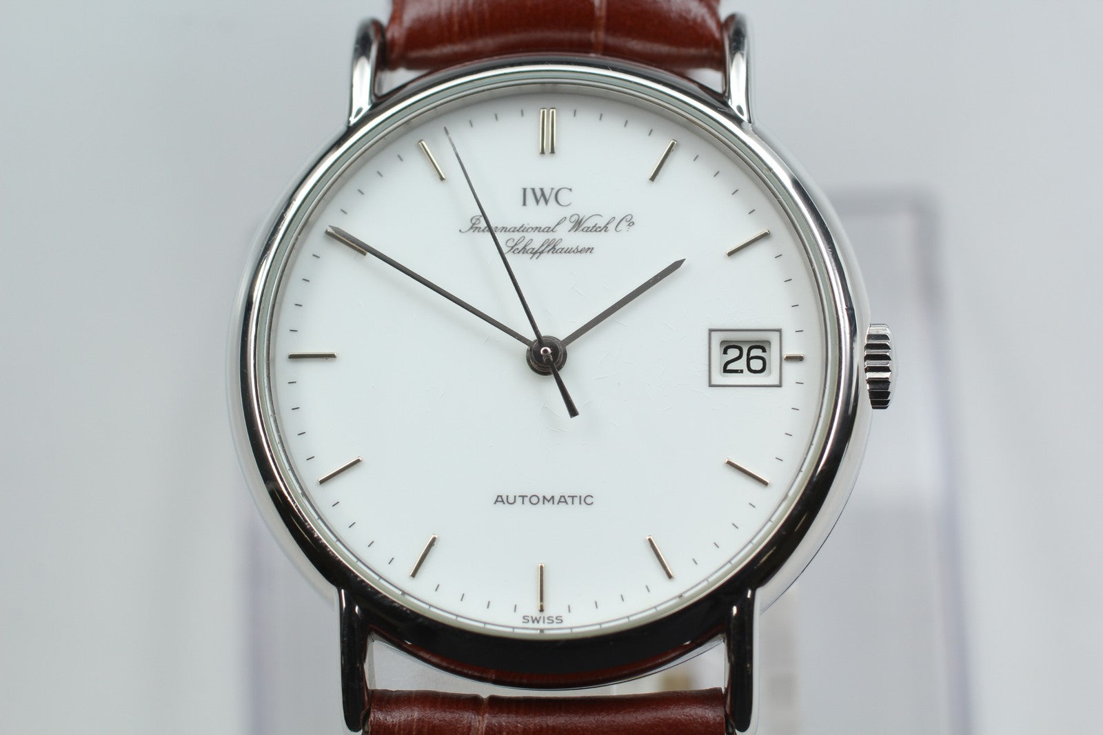 IWC Portofino 3513 Cal.37521 33mm Automatic White Dial Brown Men's Watch