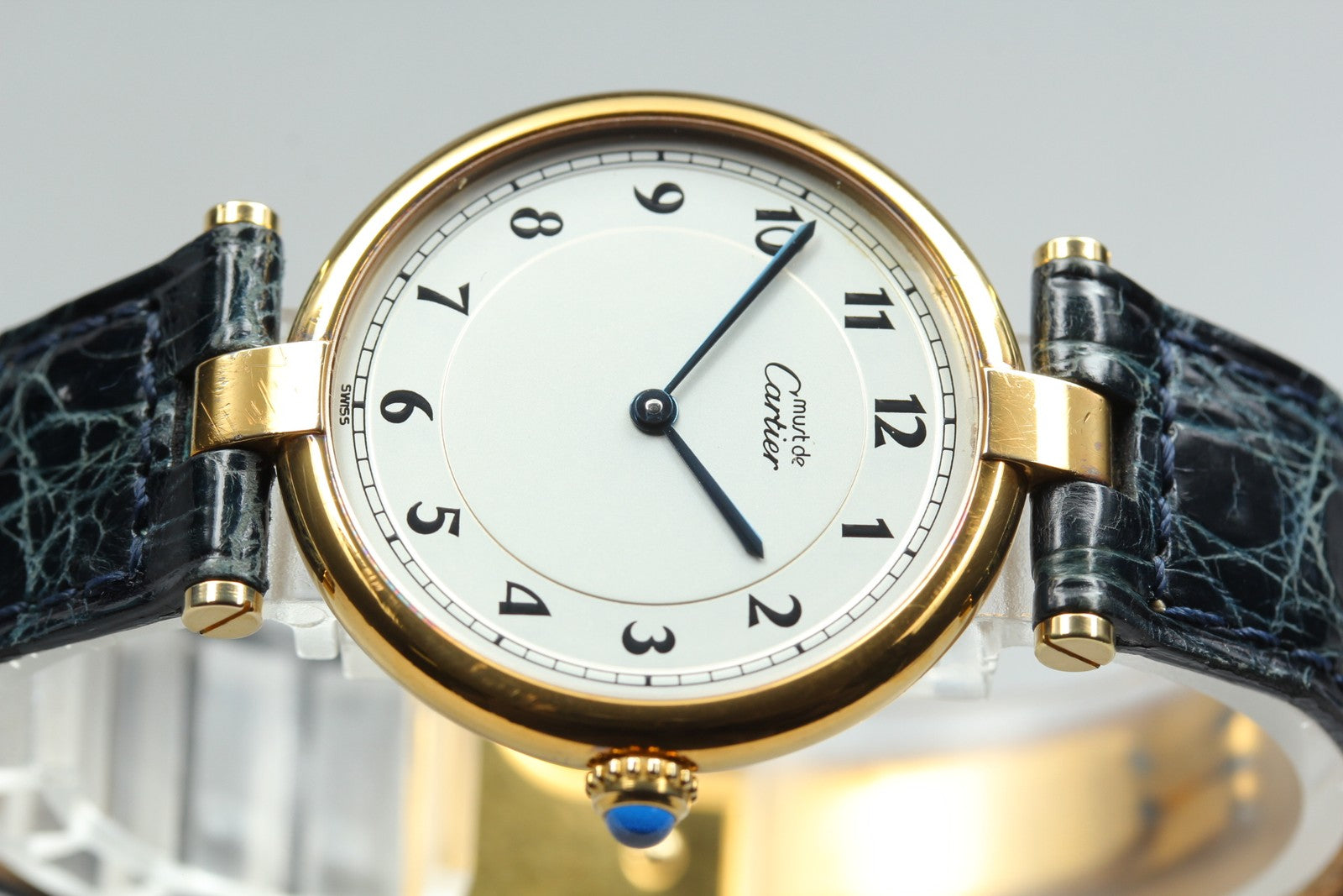 Vintage [Exc+5] Cartier Must Vendome 590003 Gold Vermeil Unisex Quartz Watch