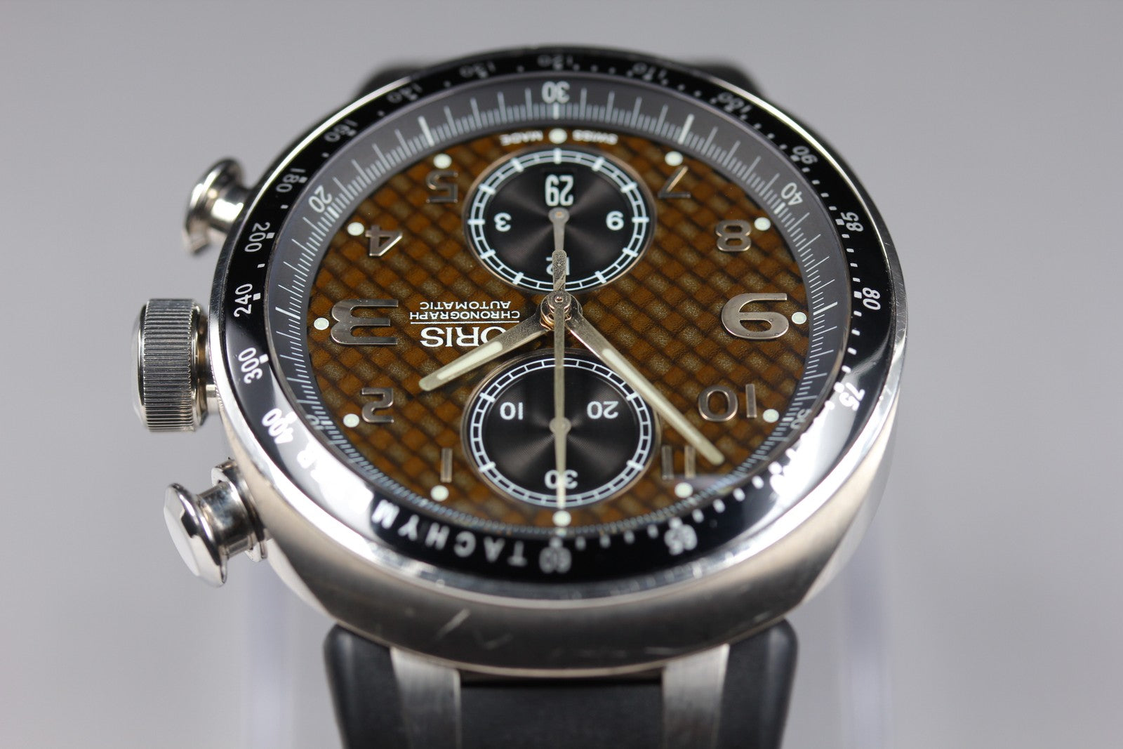 Limited ORIS Williams TT3 7587 Automatic Chronograph Brown Dial Men's Watch 43mm